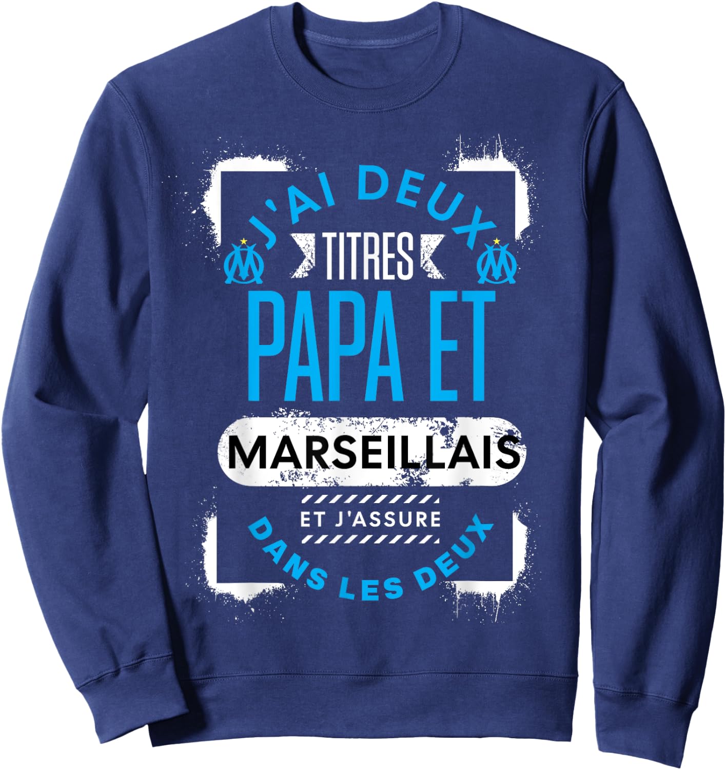 Supporter de Marseille Dad Father's Day Man Humour , Black, S Sweatshirt - Sweatshirt | Navy