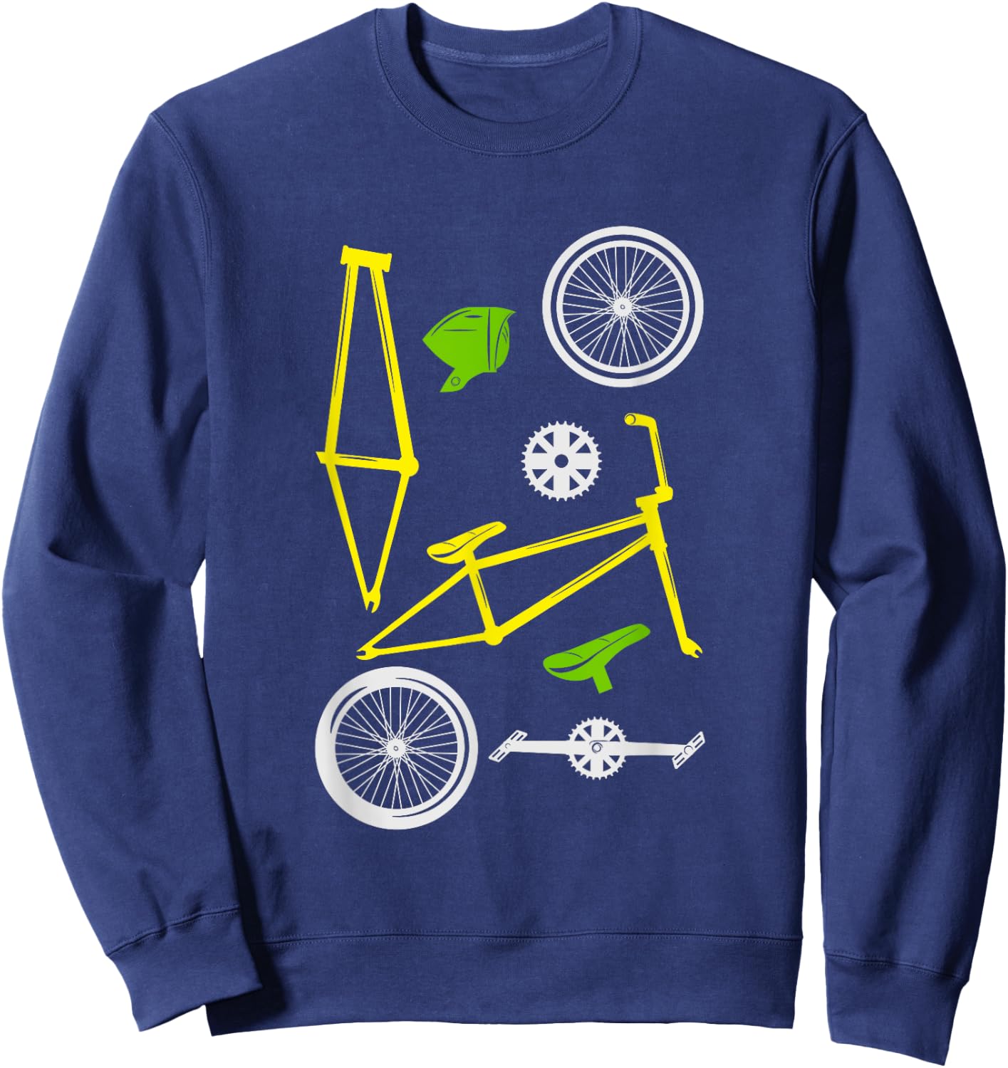 Bicycle BMX MTB Parts Love Cycling Biker Offroad Cyclist Sweatshirt - Sweatshirt | Navy