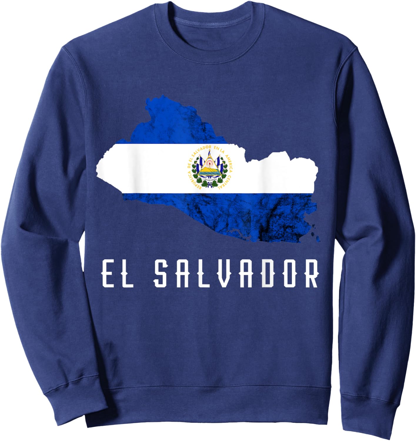 El Salvador Republica De El Salvador Map Salvadorean Sweatshirt - Sweatshirt | Navy