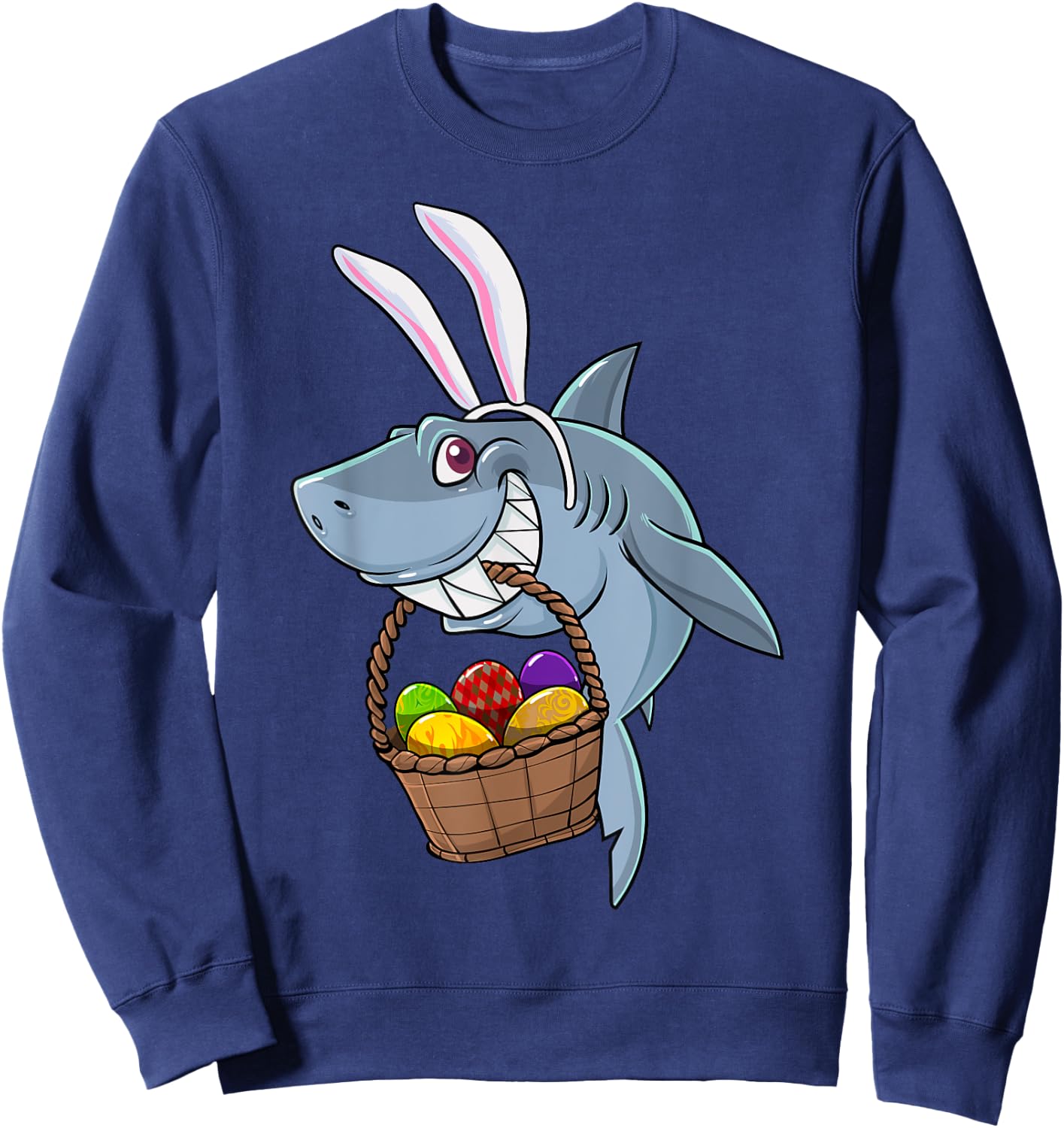Cute Bunny Shark Easter For Boys Girls Sweatshirt - Sweatshirt | Navy