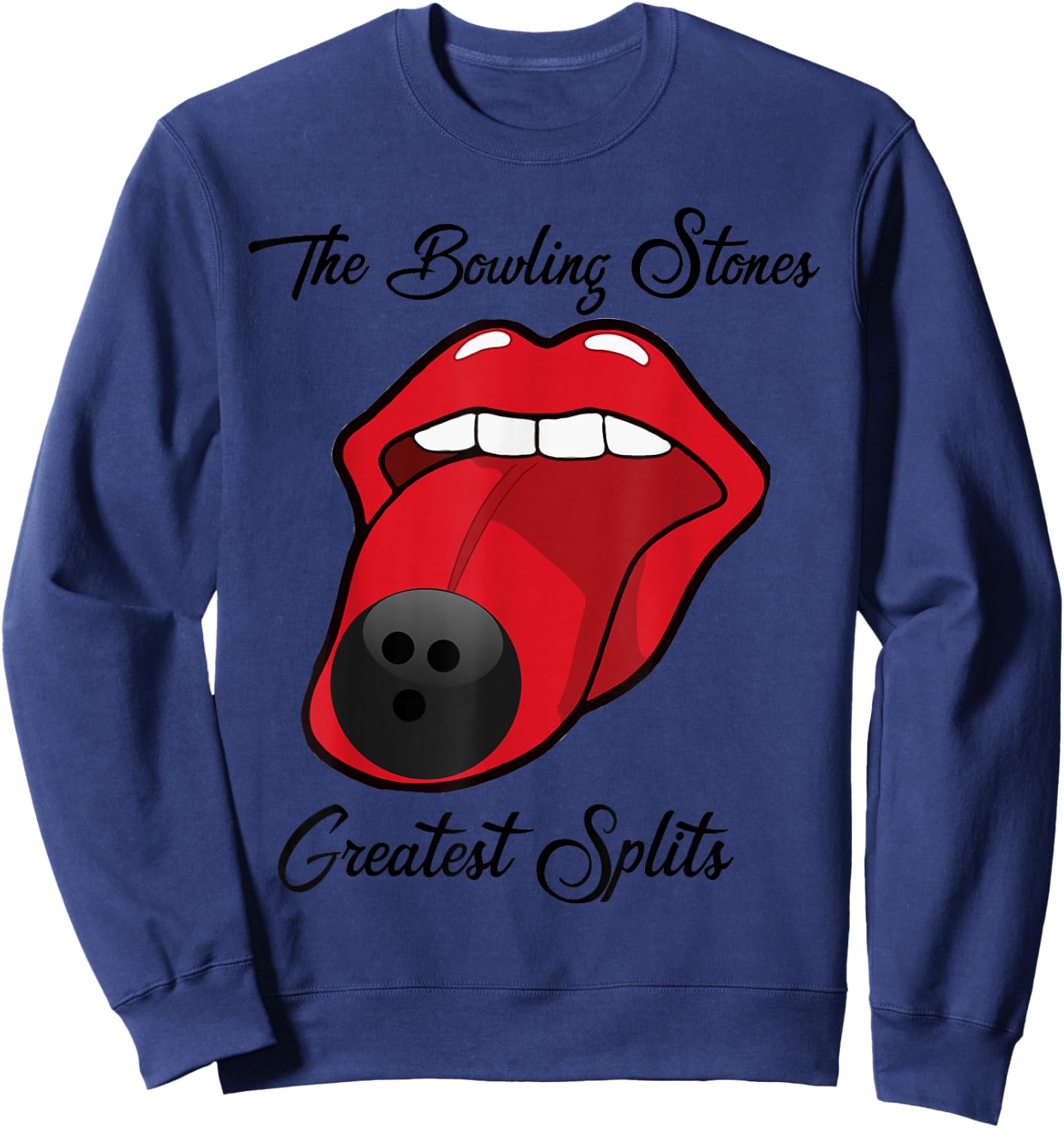 Funny Bowling the Bowling Stones Design Sweatshirt - Sweatshirt | Navy