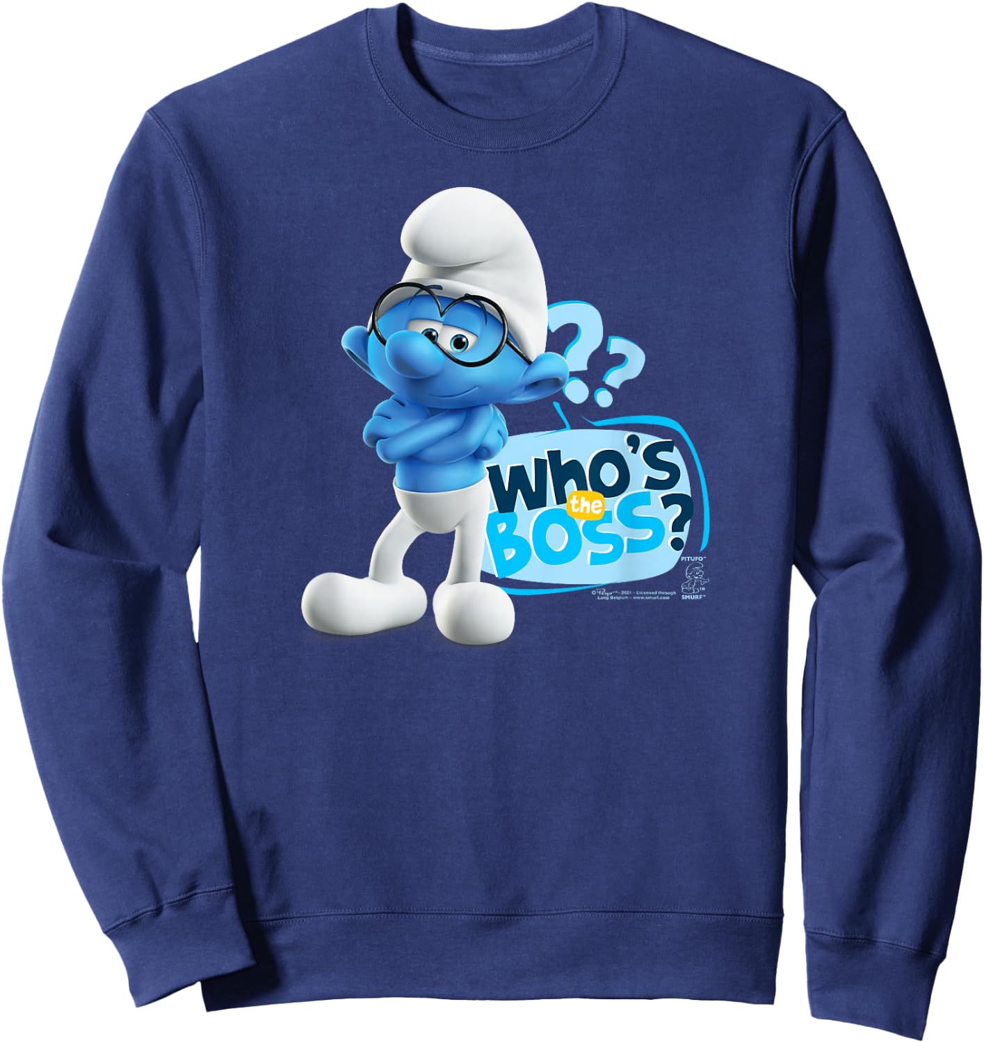 The Smurfs Brainy Who's The Boss? Sweatshirt - Sweatshirt | Navy