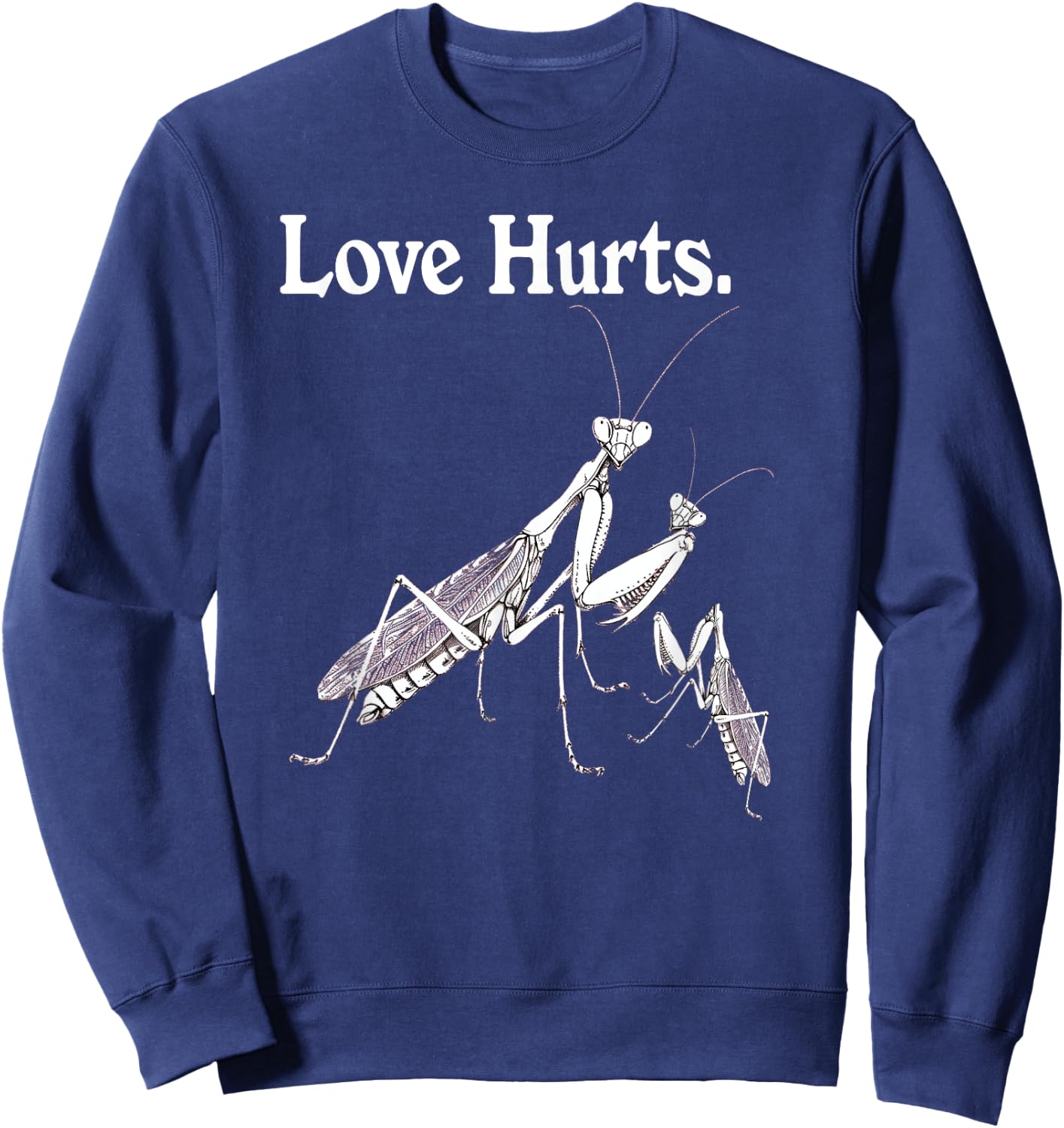 Praying Mantis Family Vintage Love Hurts Sweatshirt - Sweatshirt | Navy