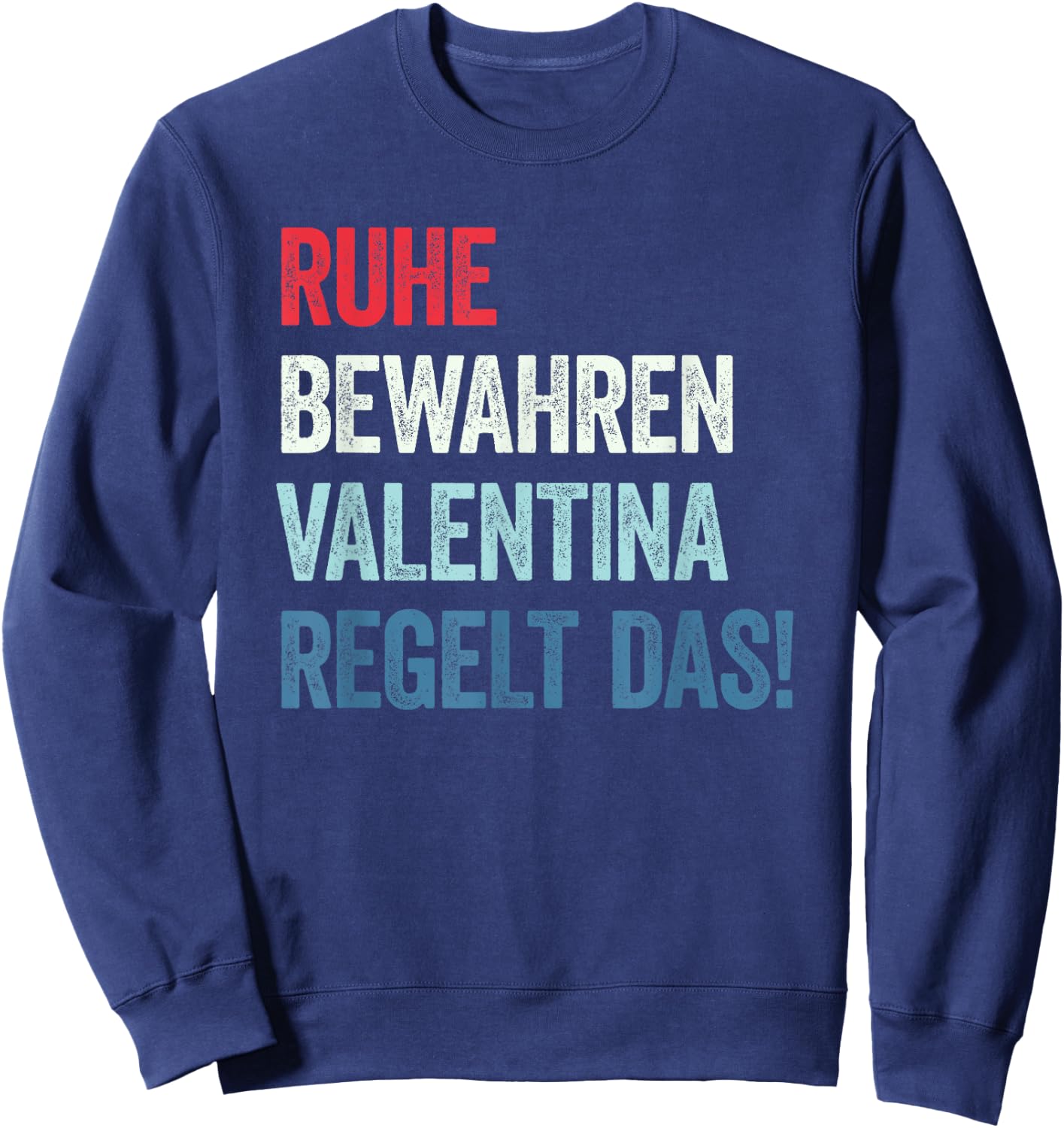 Valentina rules the with peace of mind, black, s Sweatshirt - Sweatshirt | Navy