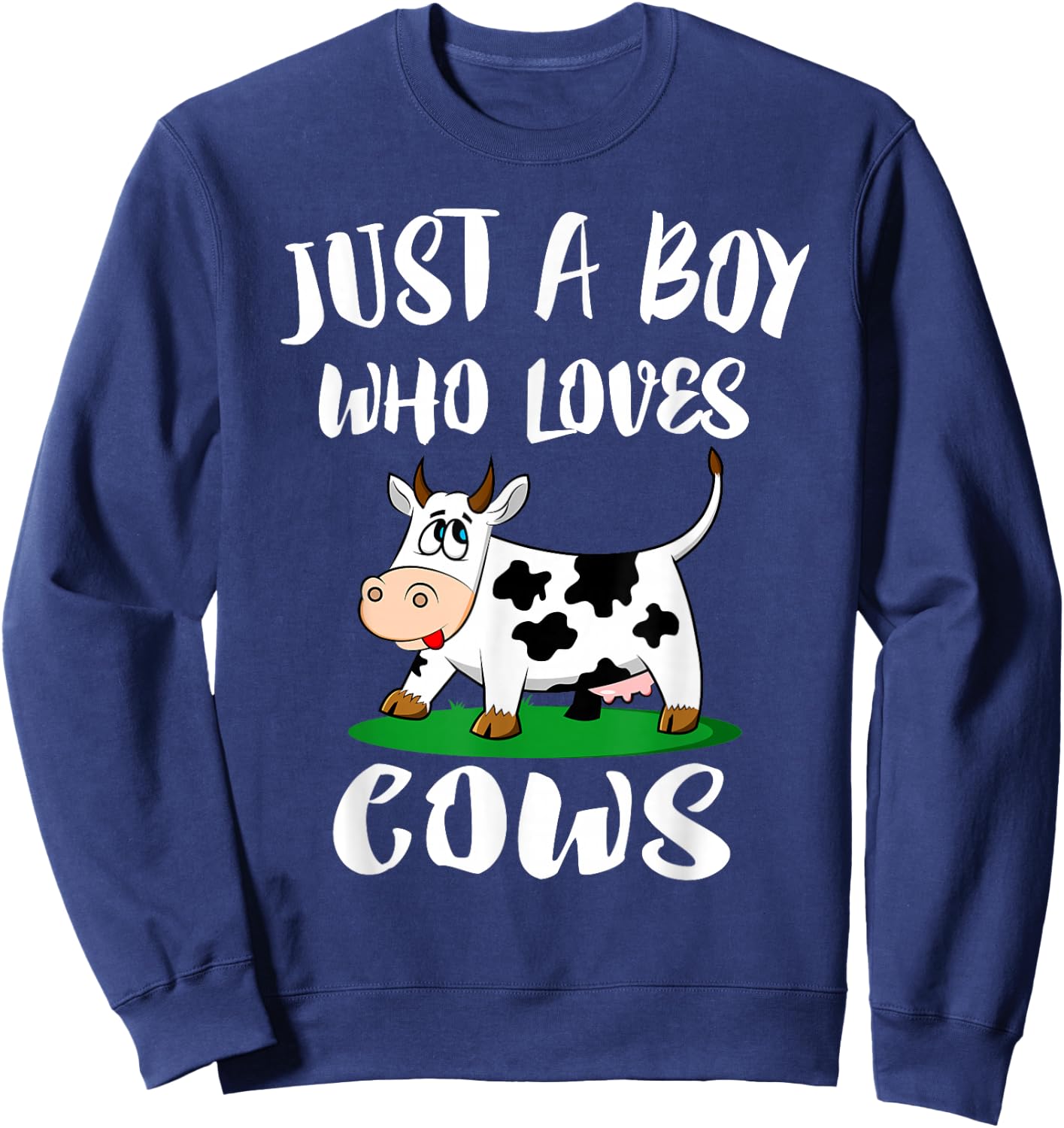 Just A Boy Who Loves Cows Animal Farm Small Sweatshirt - Sweatshirt | Navy
