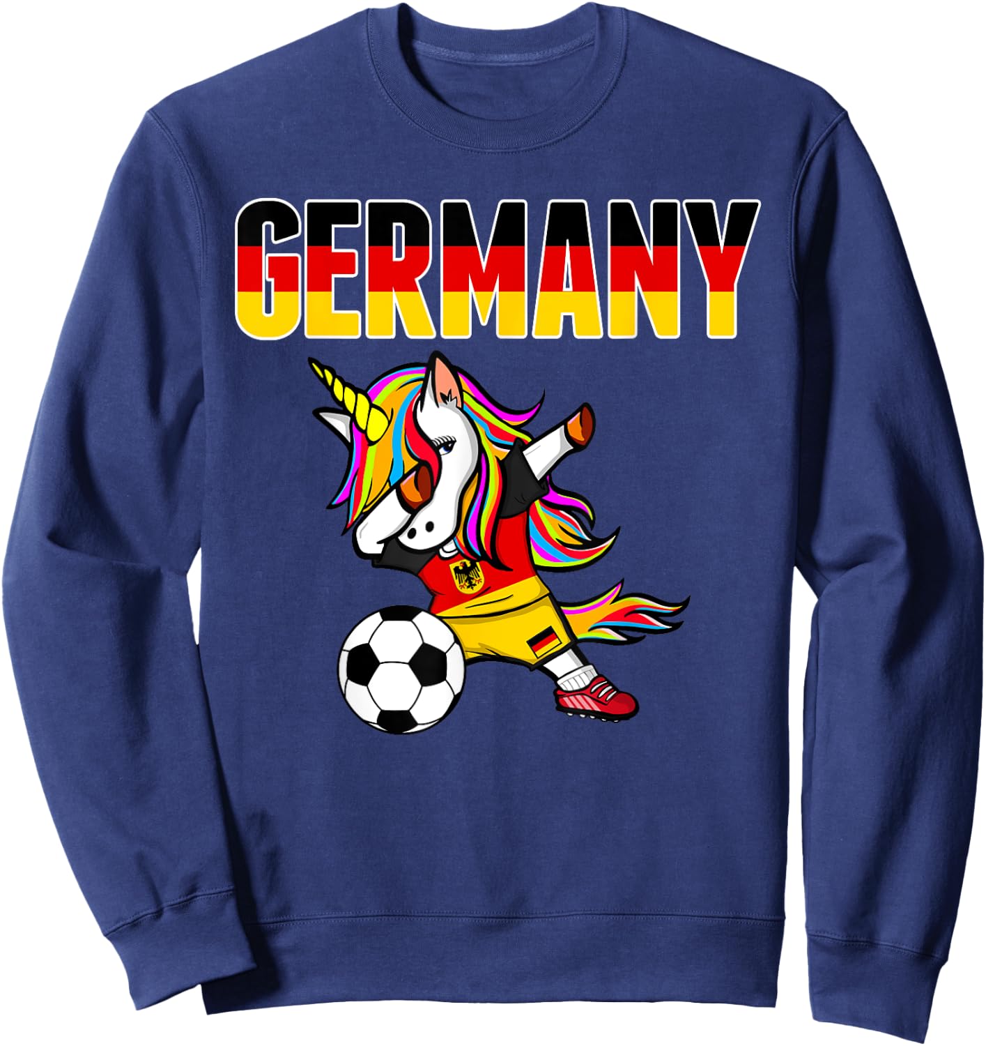 Dabbing Unicorn Deutschland Fußball Fans Trikot Deutschland Flagge Sweatshirt - Sweatshirt | Navy