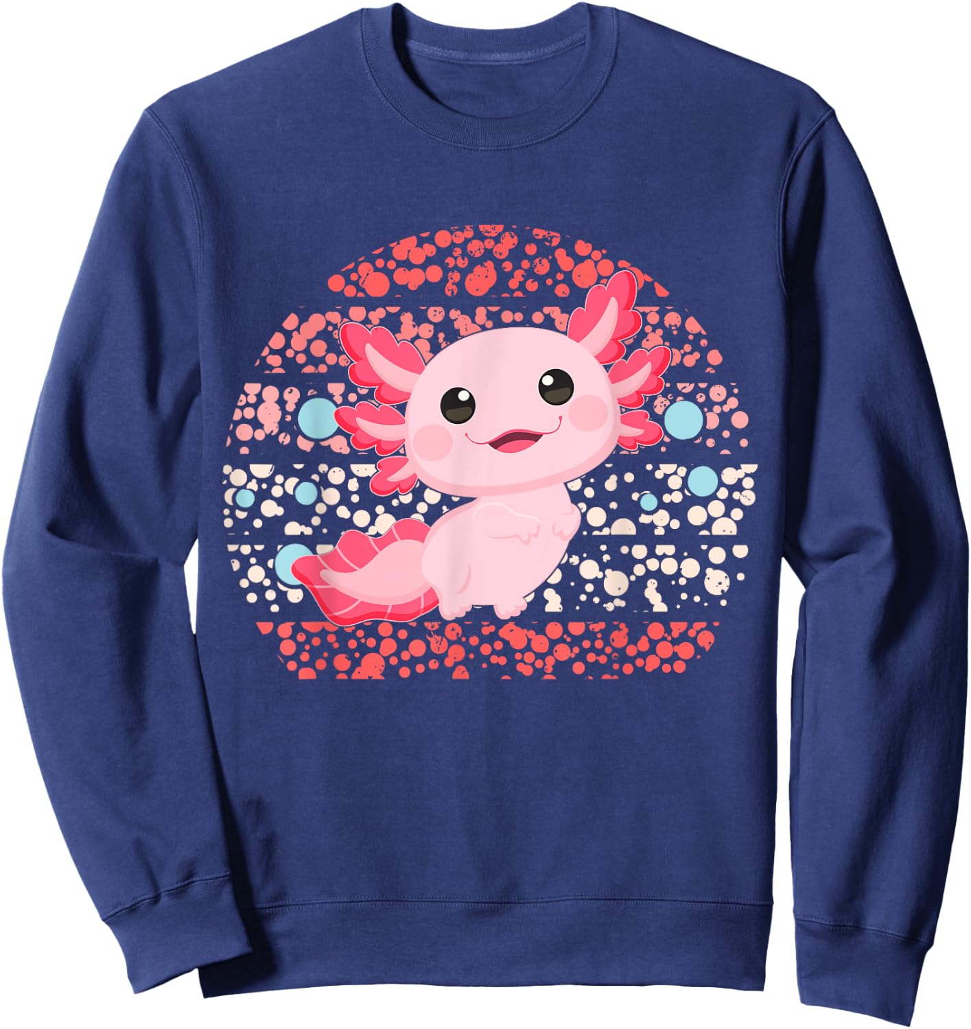 Cute Dot Day Axolotl Kids Boys Girls Youths Sweatshirt - Sweatshirt | Navy