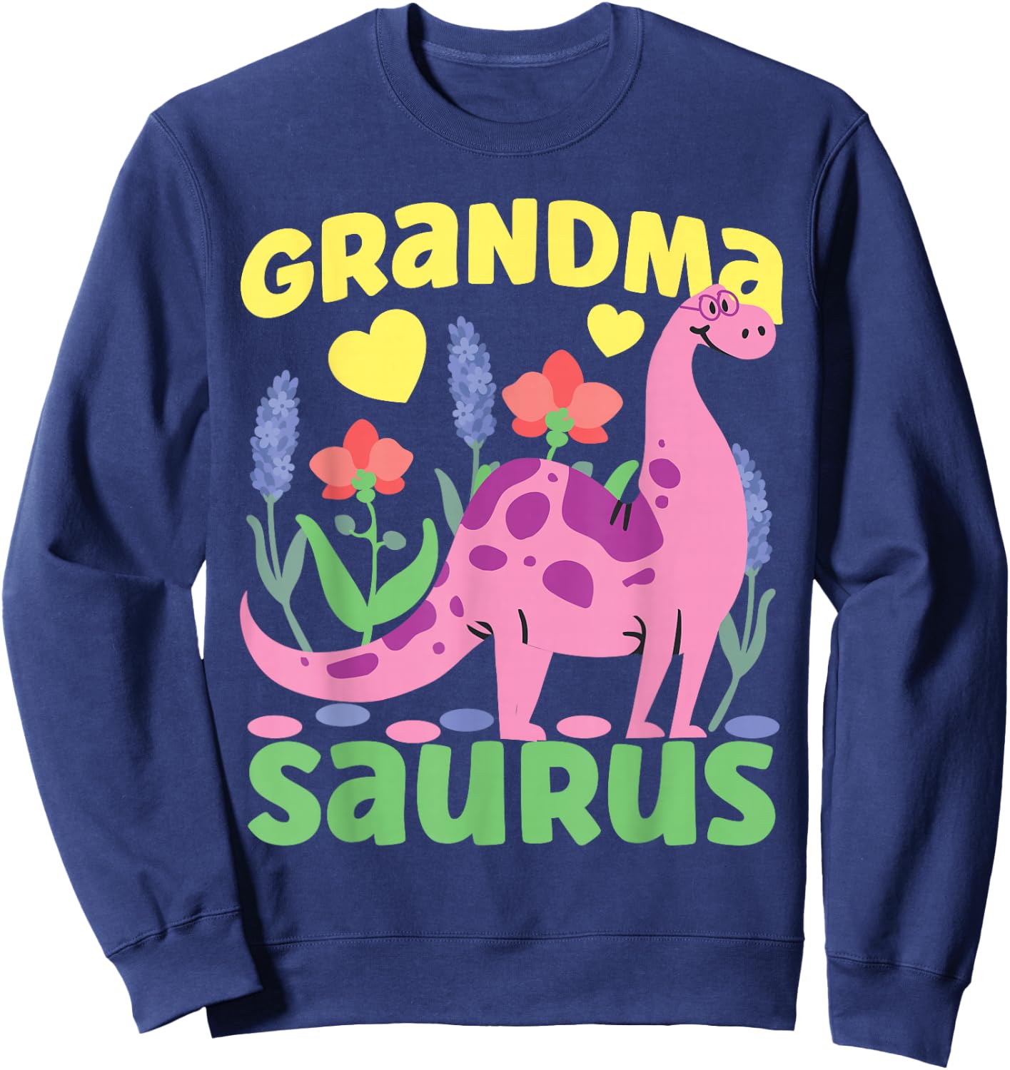 Grandma Saurus Dinosaur for Funny Grandmother Sweatshirt - Sweatshirt | Navy