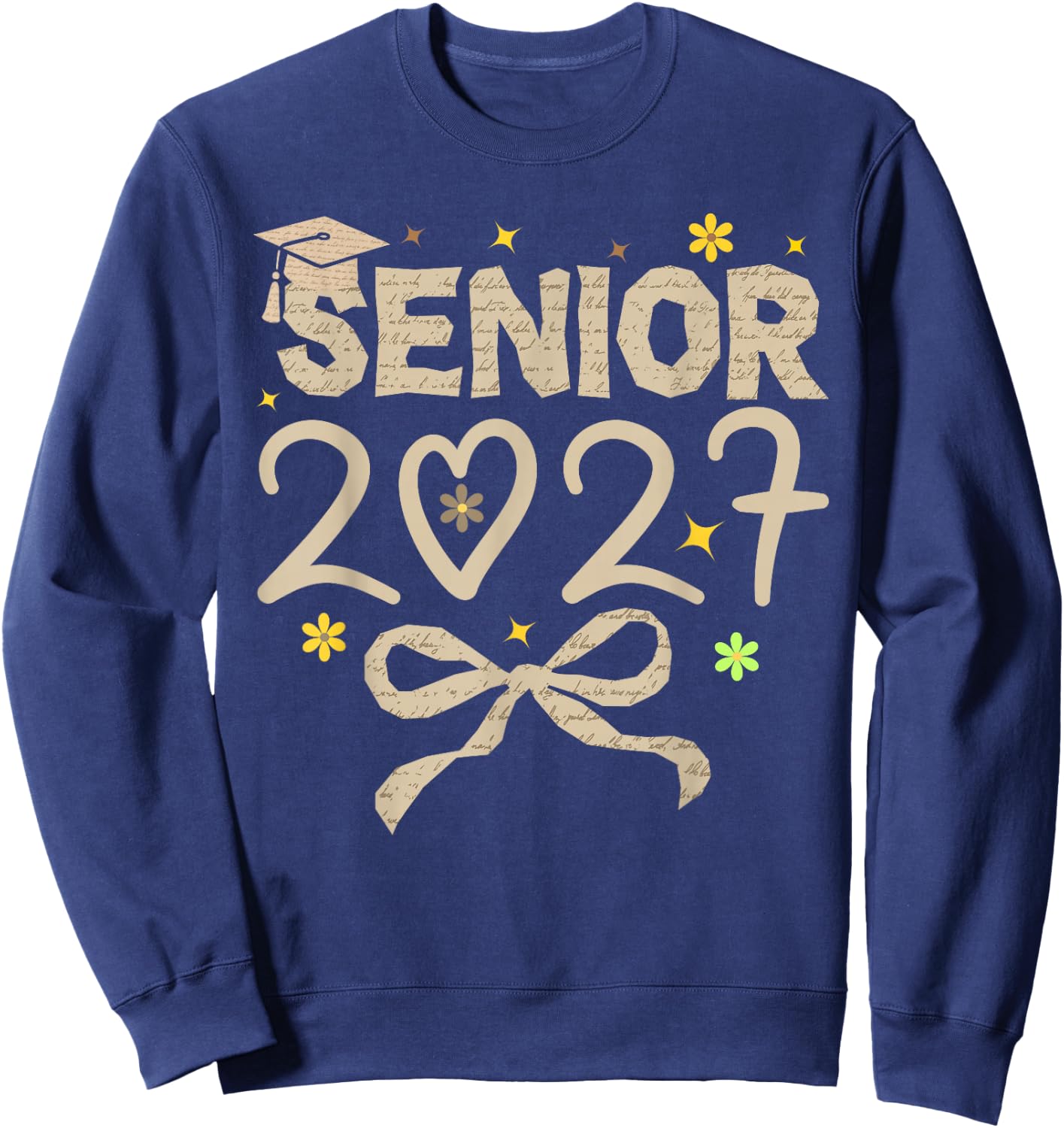 Class of 2027 Senior Coquette Bow 2027 Graduation Sweatshirt - Sweatshirt | Navy