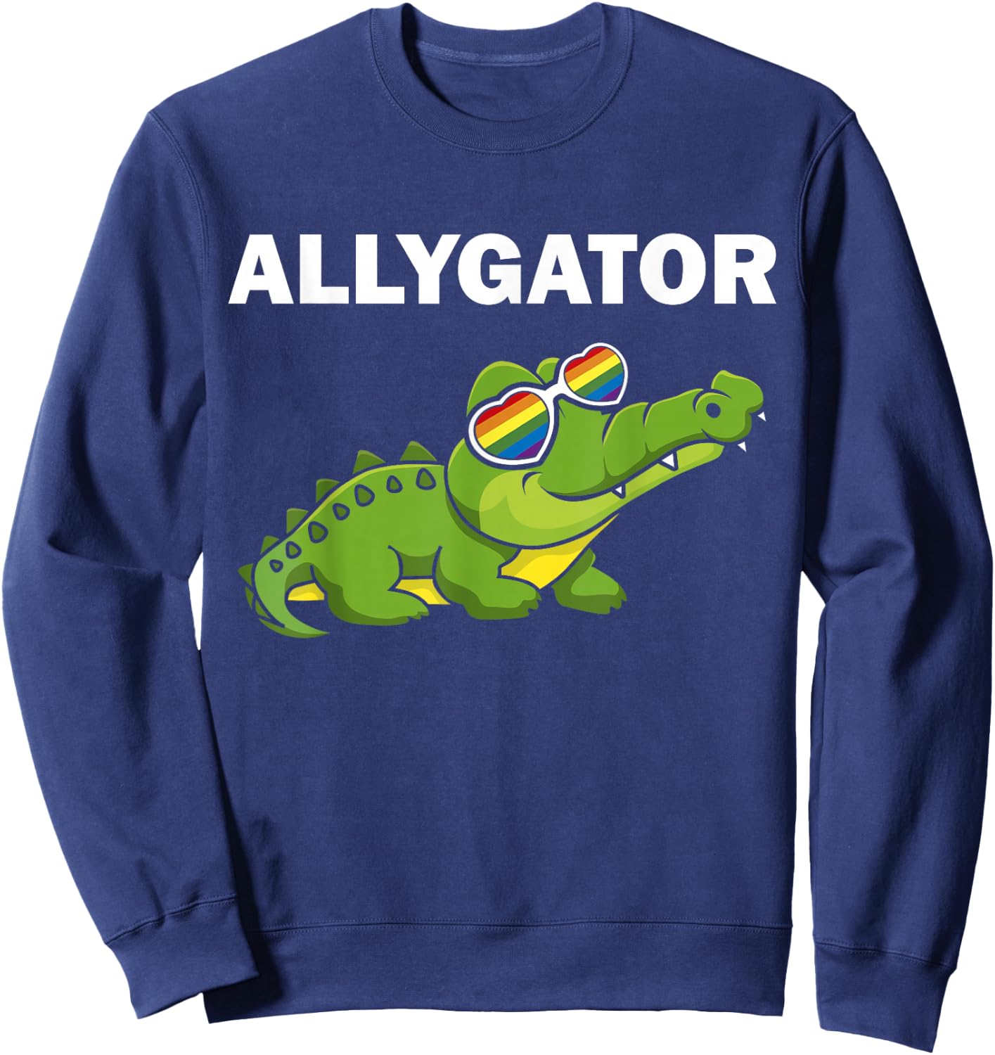 Allygator Straight Ally Alligator LGBTQ+ Homosexueller Unterstützer Sweatshirt - Sweatshirt | Navy