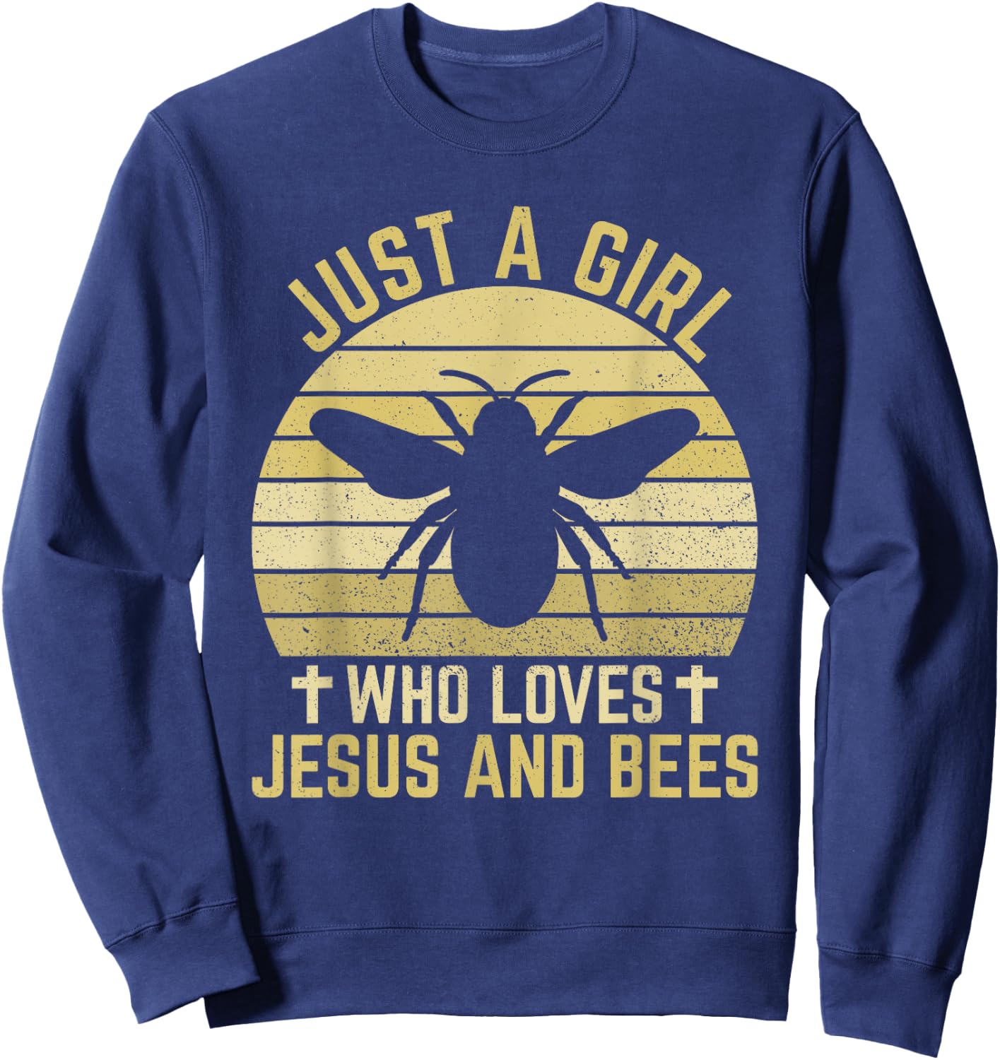Jesus And Bees - Christian Girl And Women Sweatshirt - Sweatshirt | Navy