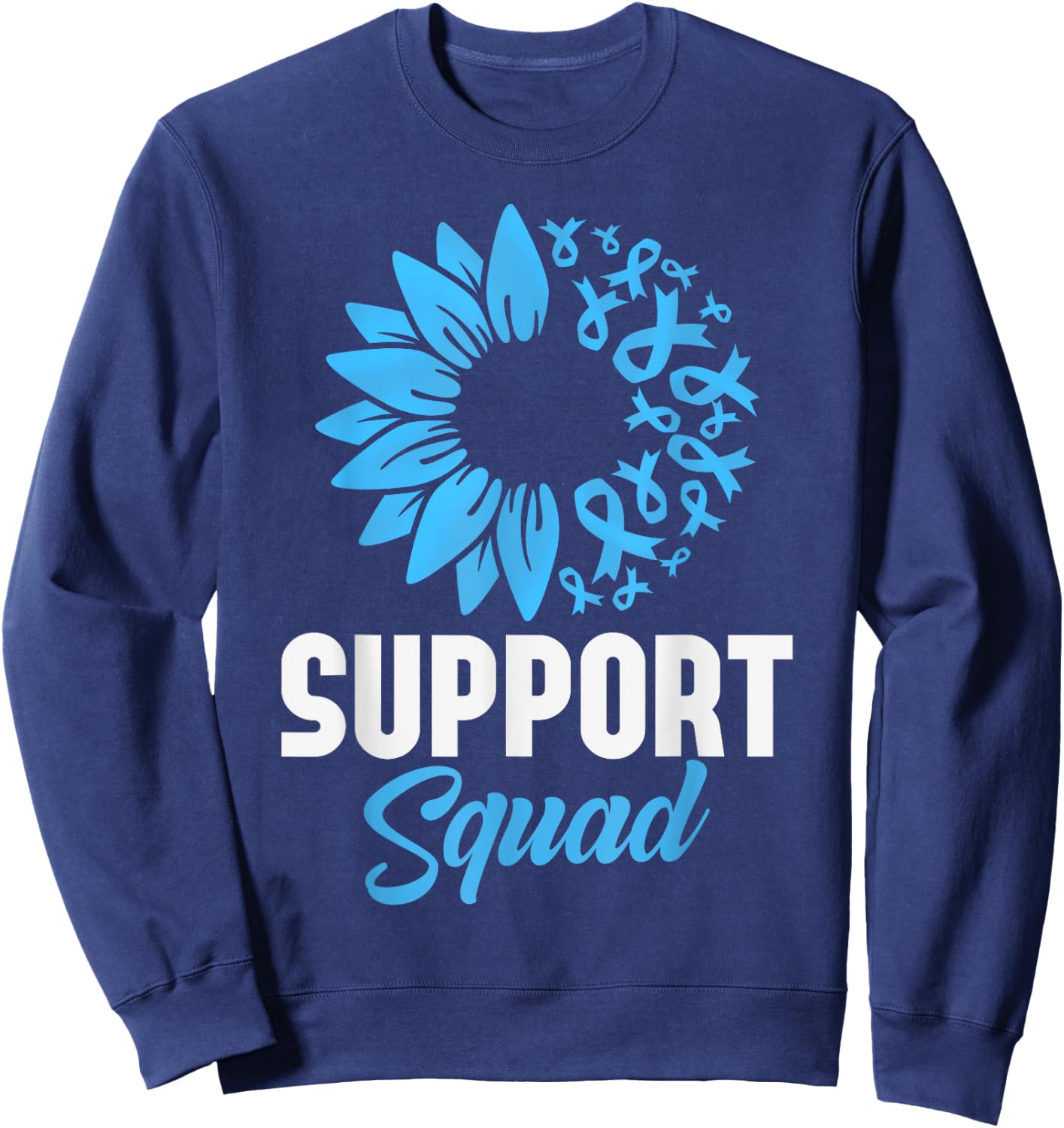 Prostate Cancer Awareness Support Squad Blue Ribbon Sweatshirt - Sweatshirt | Navy