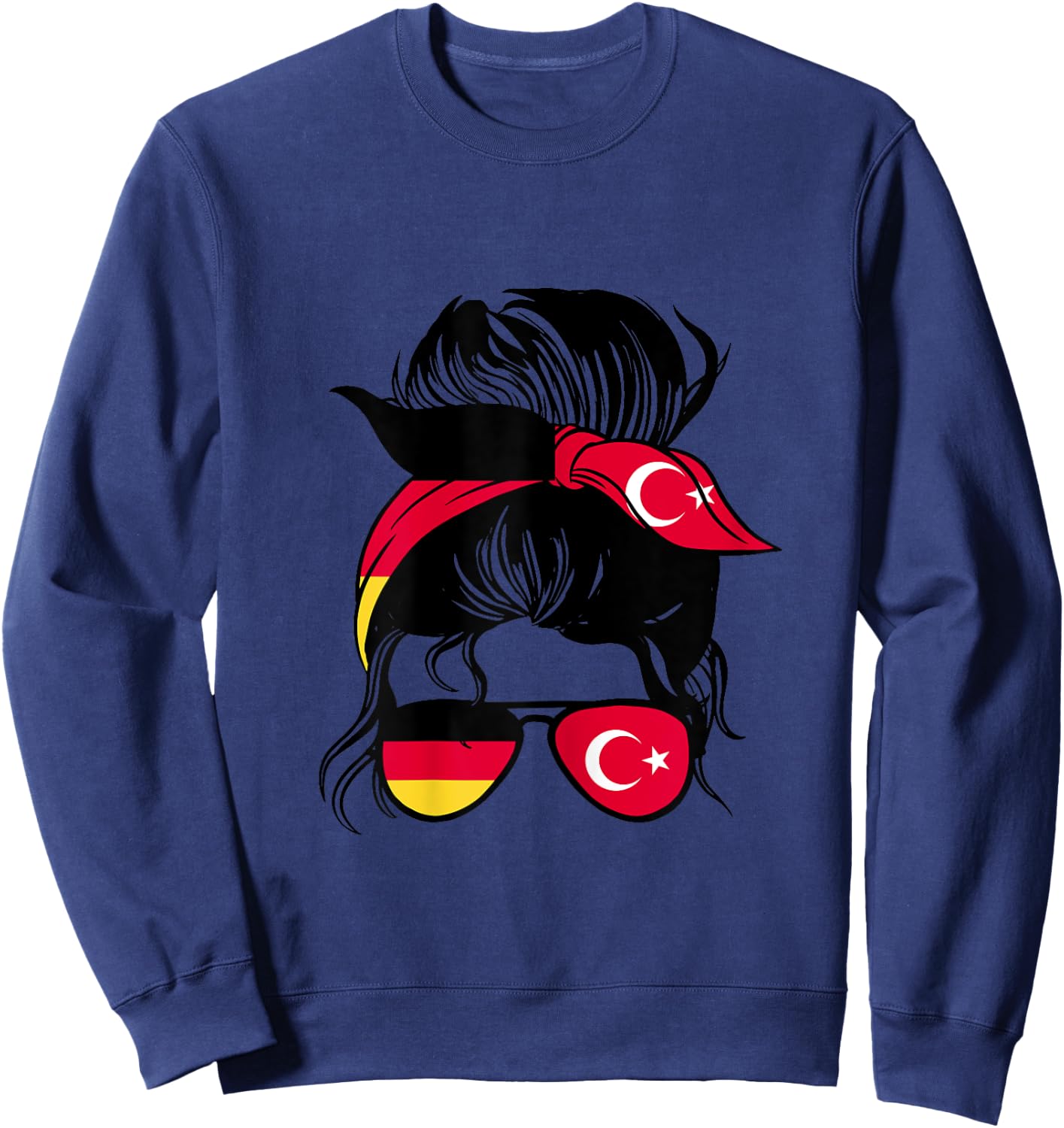 Half German Half Turkish Mix Germany and Turkey Roots Sweatshirt - Sweatshirt | Navy