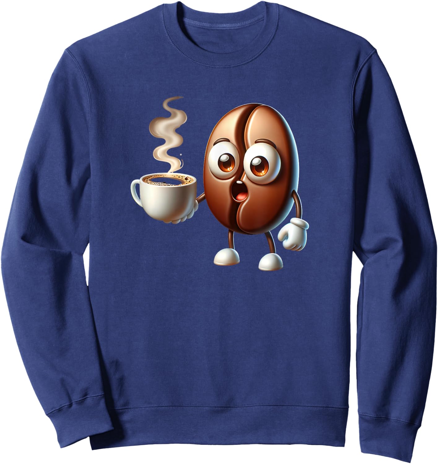 Erwachsene mit Cartoon-Muster in Schwarz, Größe S Sweatshirt - Sweatshirt | Navy