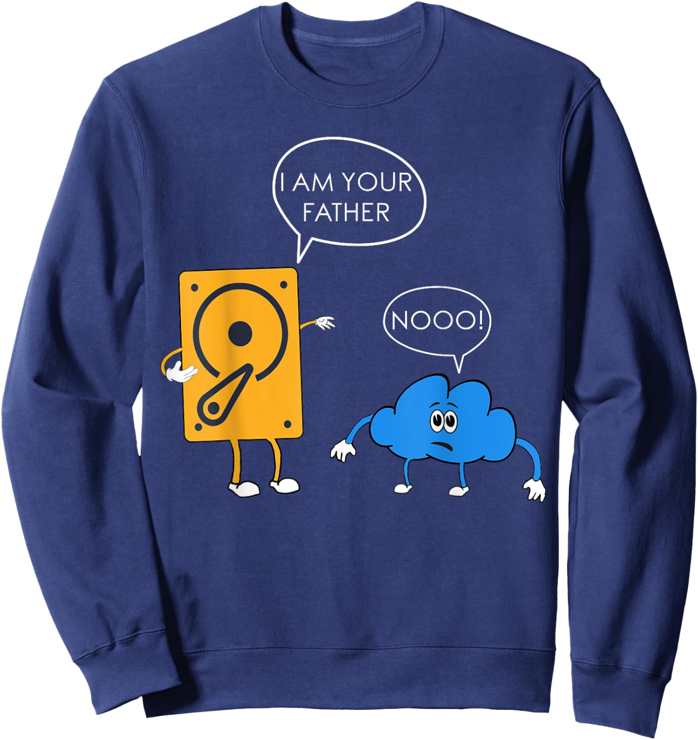 Cloud vs. Classic Storage Computer Engineering Tech Sweatshirt - Sweatshirt | Navy