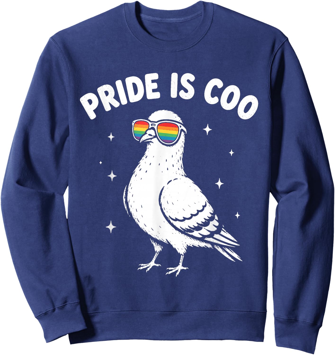 Pride is Coo Cute LGBTQ Pigeon Funny Pun Sweatshirt - Sweatshirt | Navy