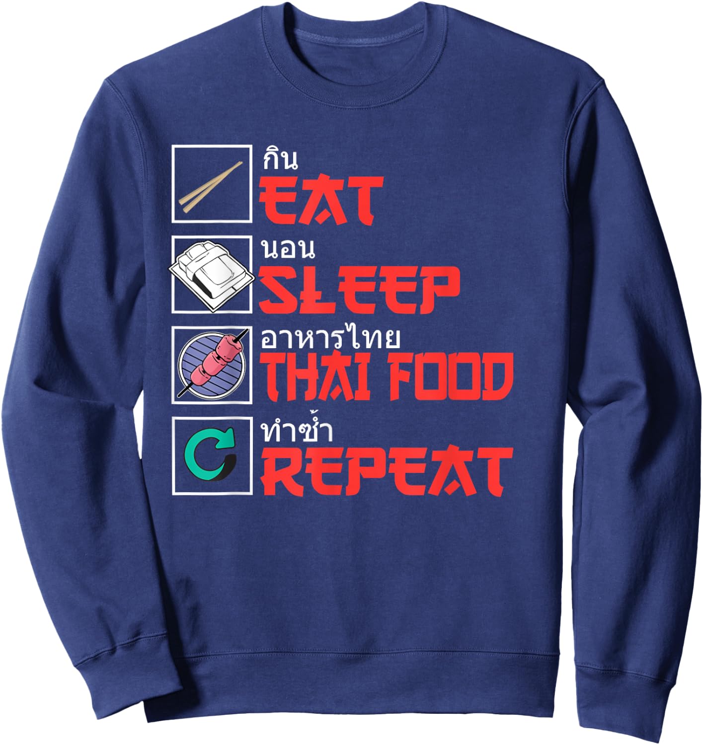 Funny Thai Food Design Sweatshirt - Sweatshirt | Navy
