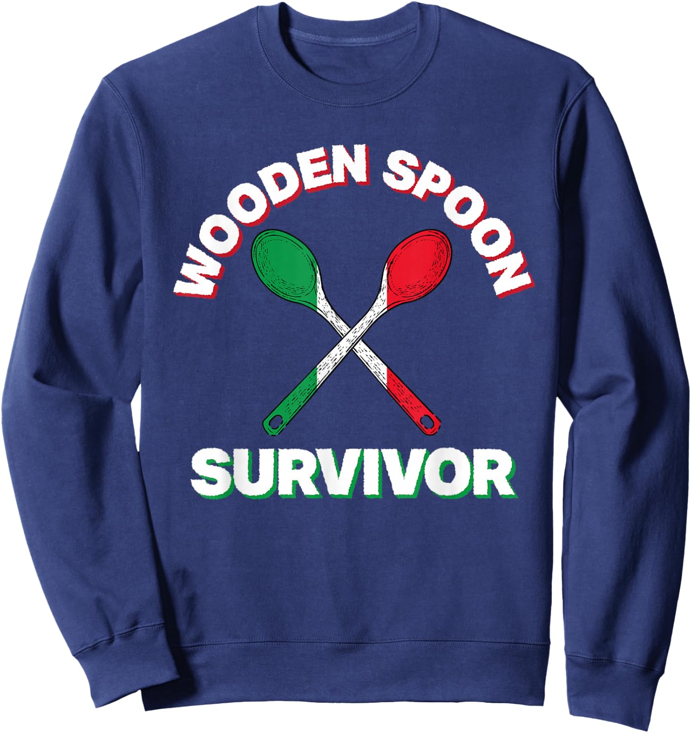 Italian Family Funny Wooden Spoon Survivor Sweatshirt - Sweatshirt | Navy