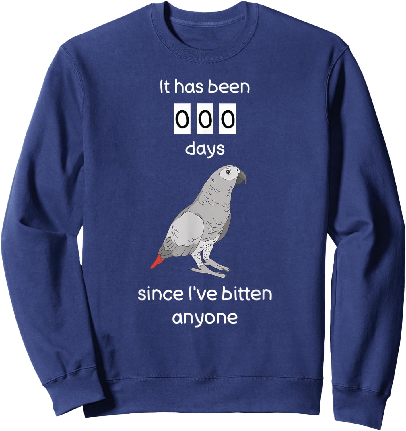 Funny African Grey Shirt Biting African Grey Parrot Sweatshirt - Sweatshirt | Navy