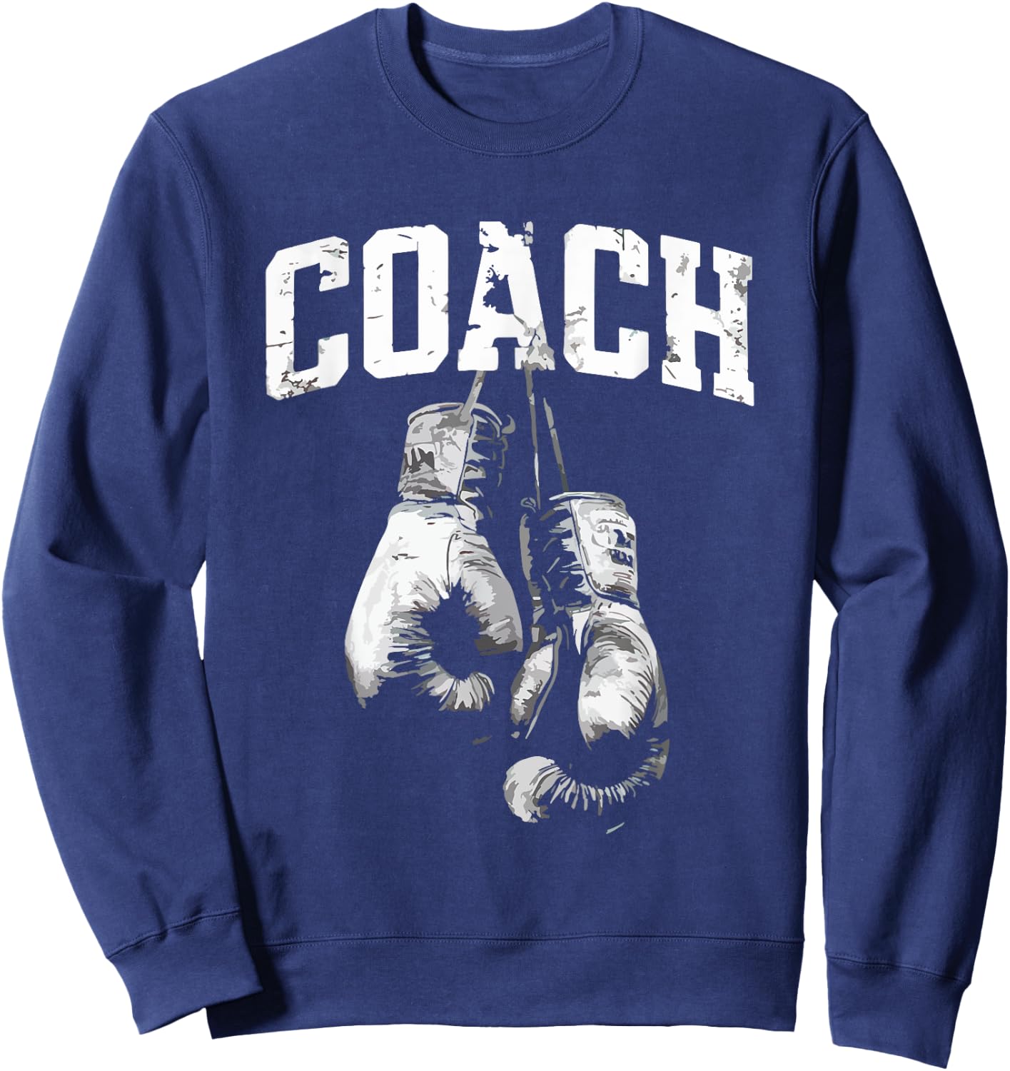 Boxing Coach Vintage Kickboxing Boxing Lover Boxer MMA Sweatshirt - Sweatshirt | Navy
