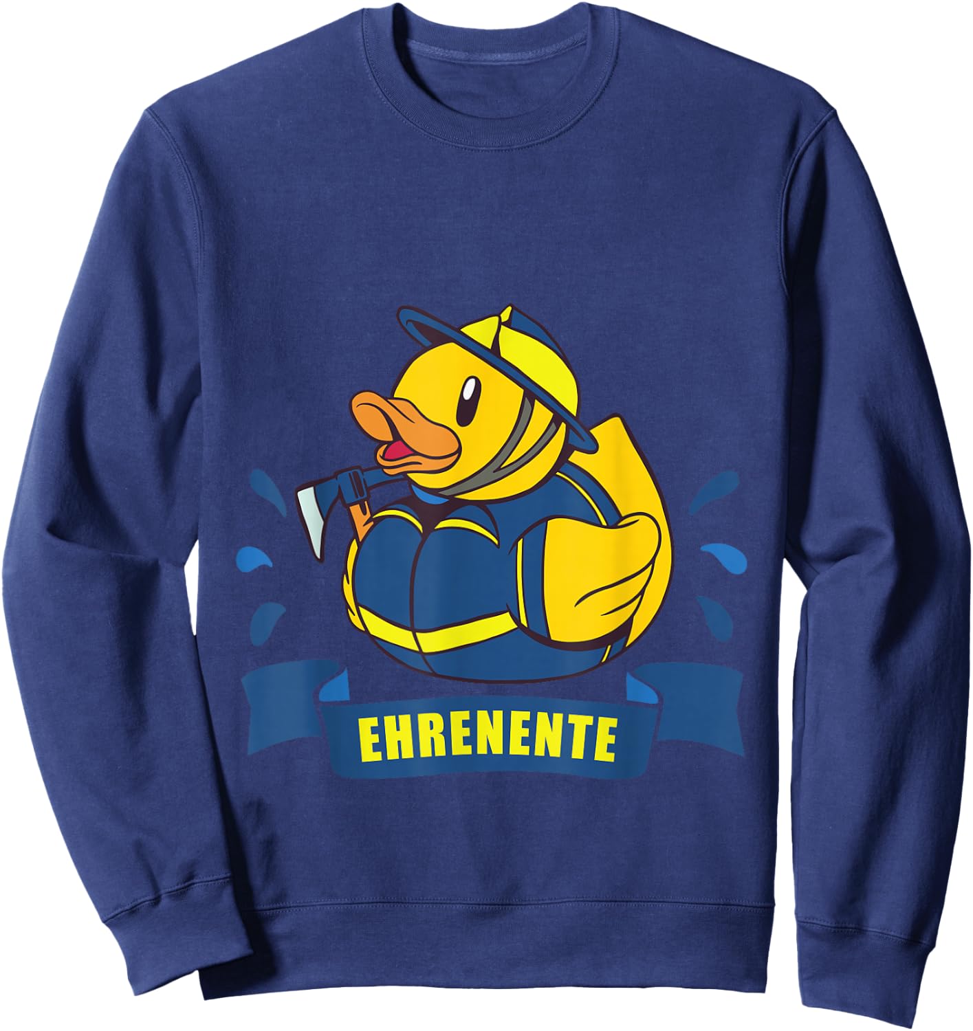 Quietscheente auf Arbeit Lustige Sprüche Blaulicht Ehrenente THW Nachwuchs im Einsatz Technisches Hilfswerk Sweatshirt - Sweatshirt | Navy