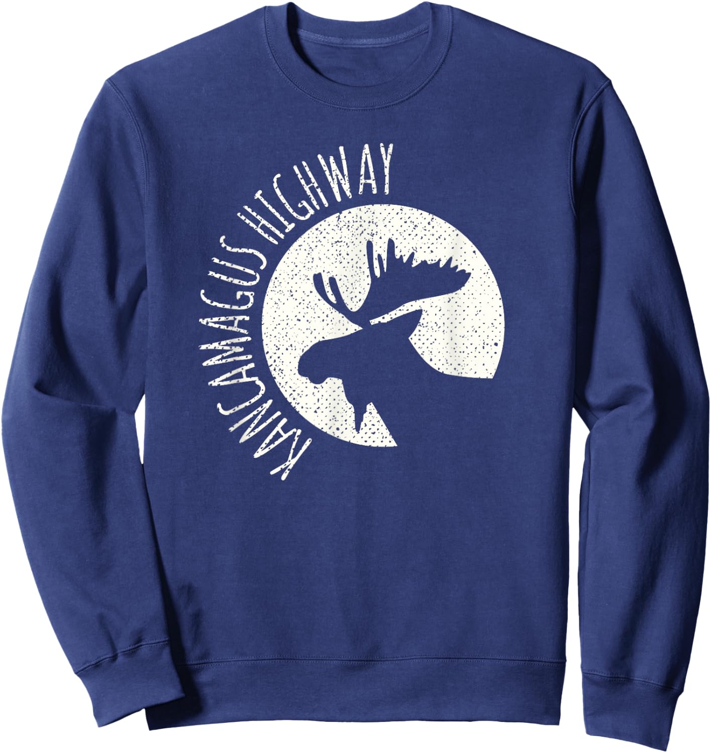 Kancamagus Highway Moose graphic New Hampshire Sweatshirt - Sweatshirt | Navy