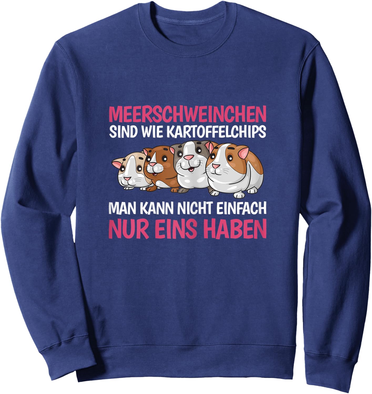 Women's with German Text "Guinea Pigs" Sweatshirt - Sweatshirt | Navy