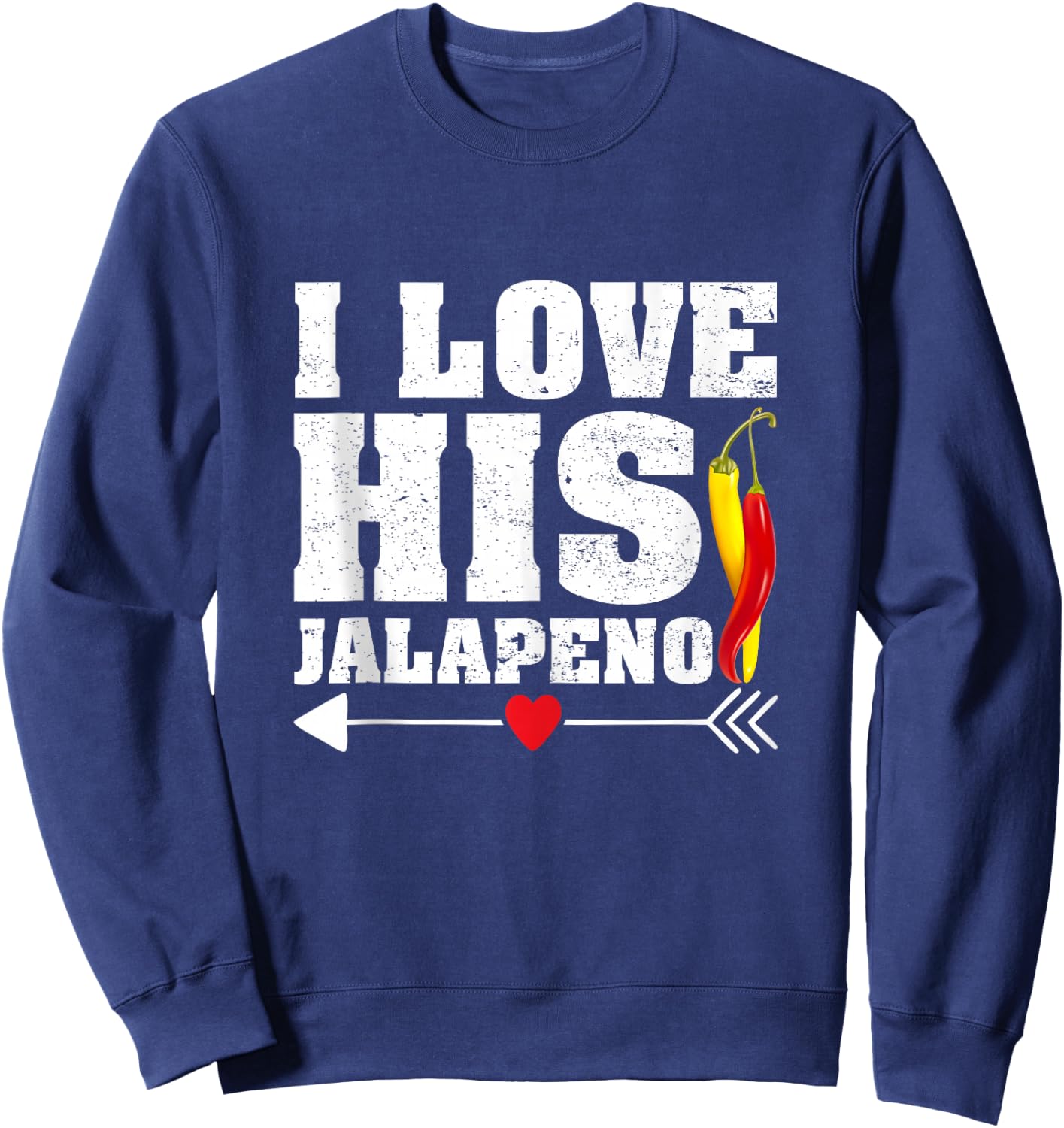 I Love His Jalapeno Matching Couples Cinco De Mayo Fiesta Sweatshirt - Sweatshirt | Navy