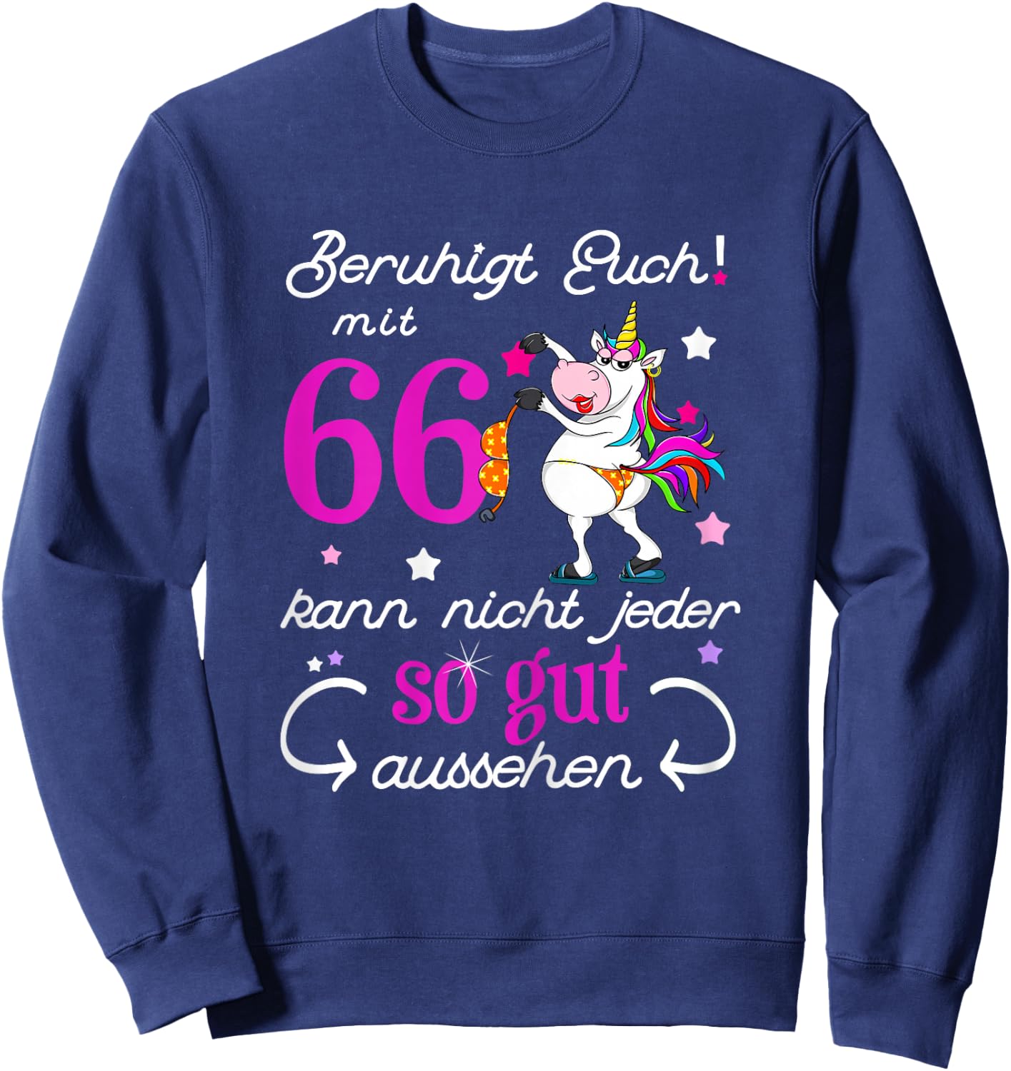 Women's 66th Birthday Vintage 66 Years Gift Wife Wife , black Sweatshirt - Sweatshirt | Navy