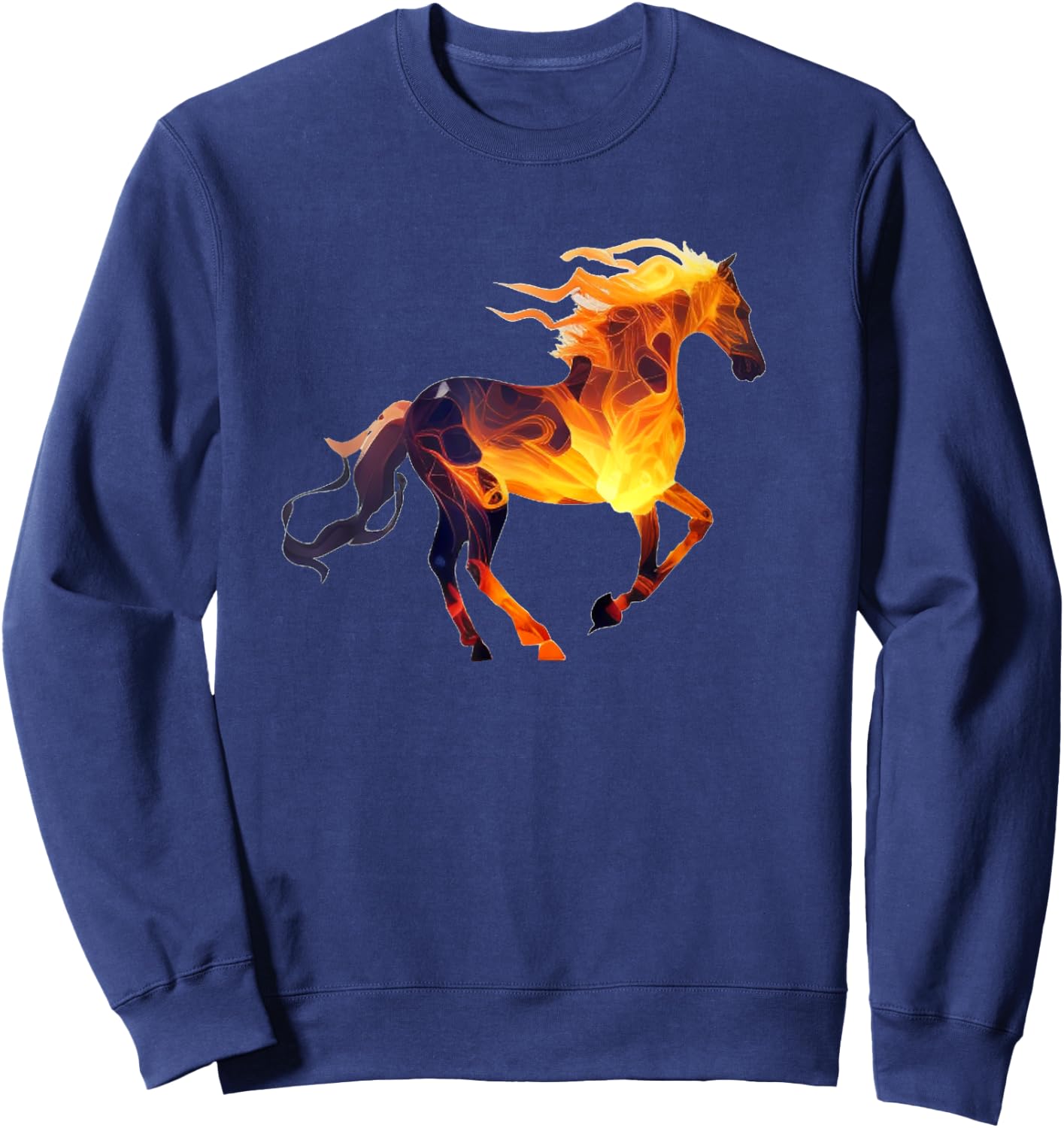 Funny Fire Horse for Burning Horse Love Sweatshirt - Sweatshirt | Navy
