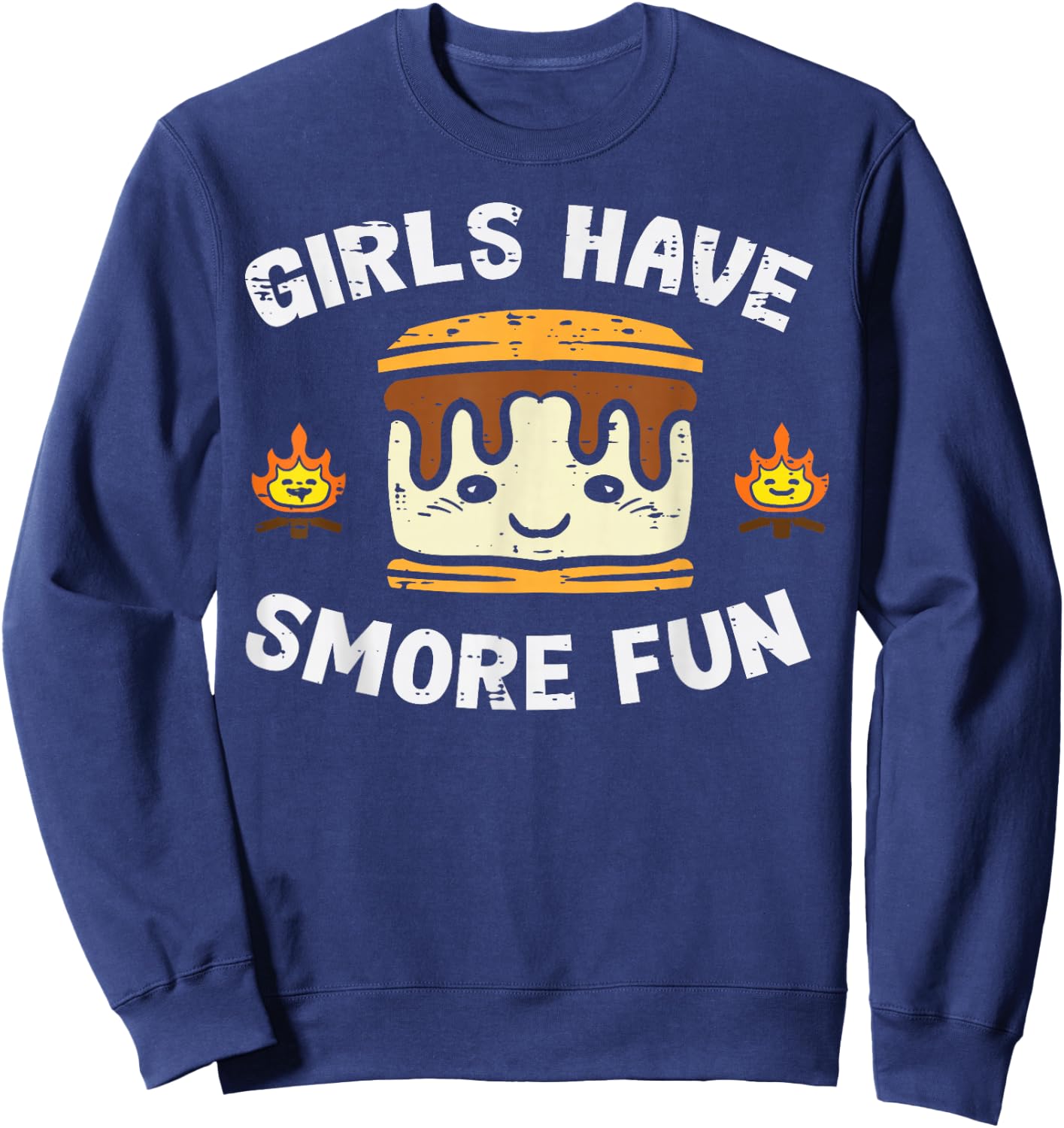 Camping Girls Have Smore Fun Camper Girls Kids Toddler Women Sweatshirt - Sweatshirt | Navy