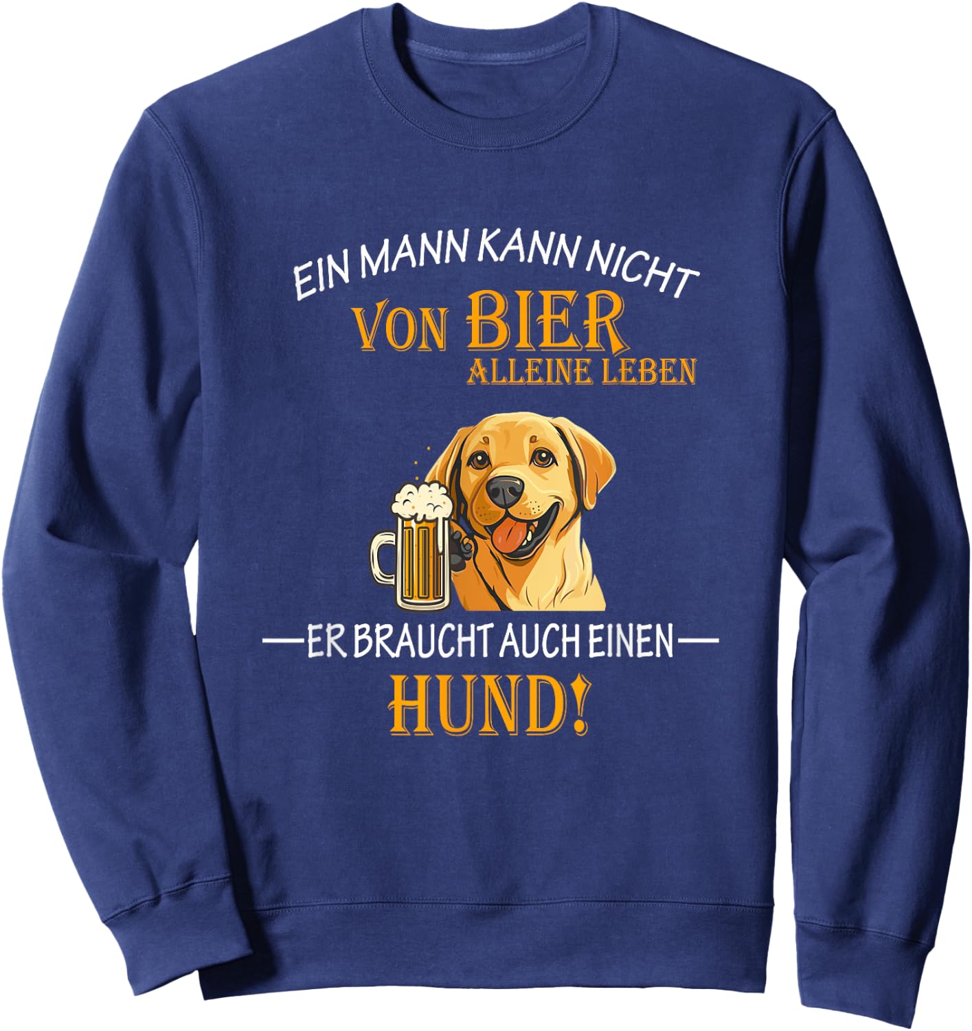 Beer and Cool Dogs Funny Saying Papa Labrador Dog Sweatshirt - Sweatshirt | Navy