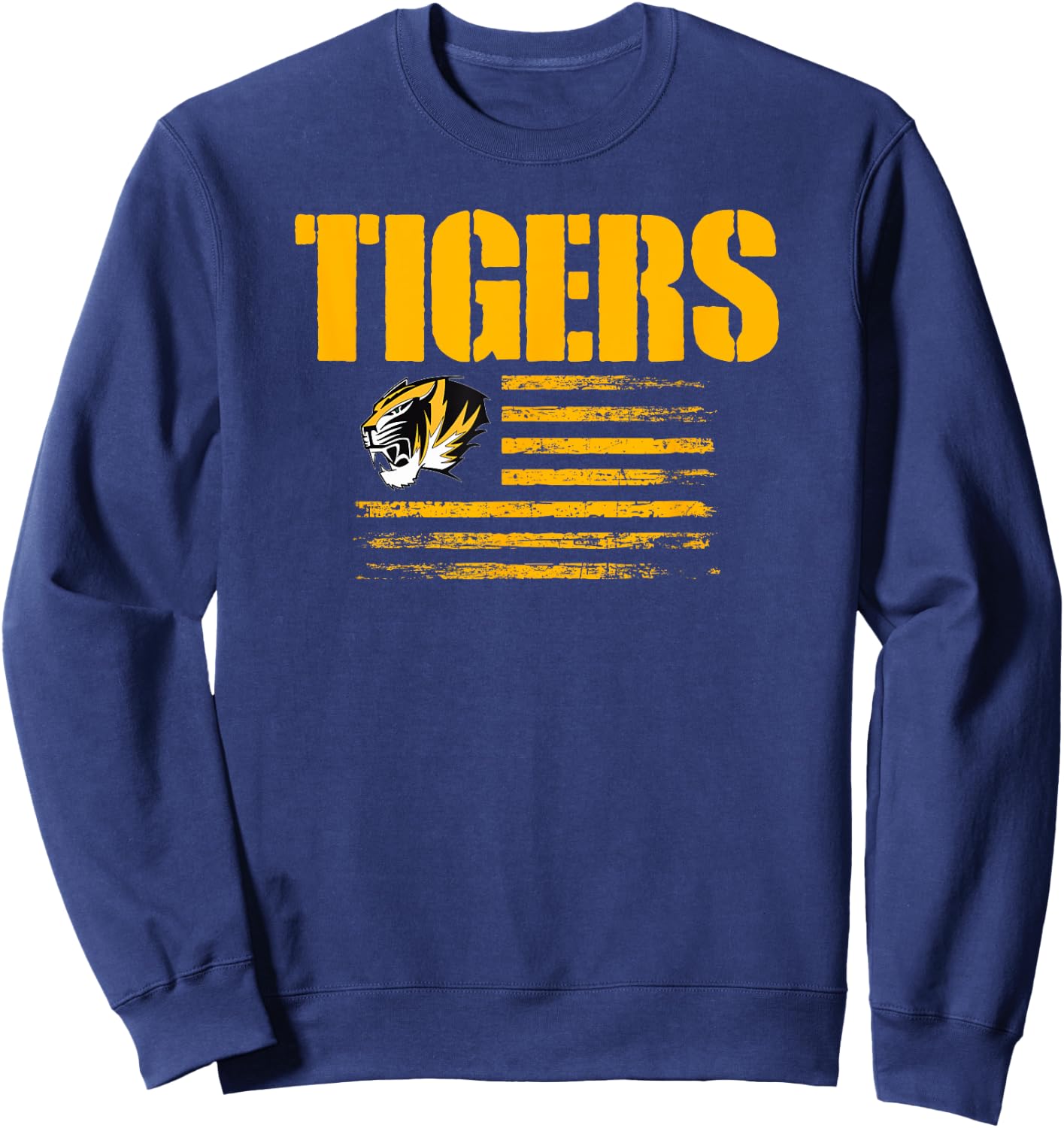 Alamogordo Tigers Logo USA Flag Pride HS Sweatshirt - Sweatshirt | Navy