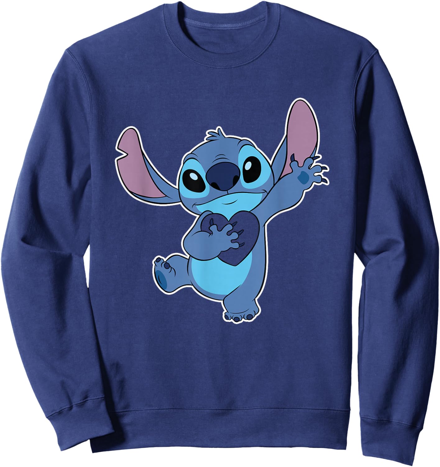 Disney Lilo & Stitch Valentine's Day Heart Belongs to Stitch Sweatshirt - Sweatshirt | Navy