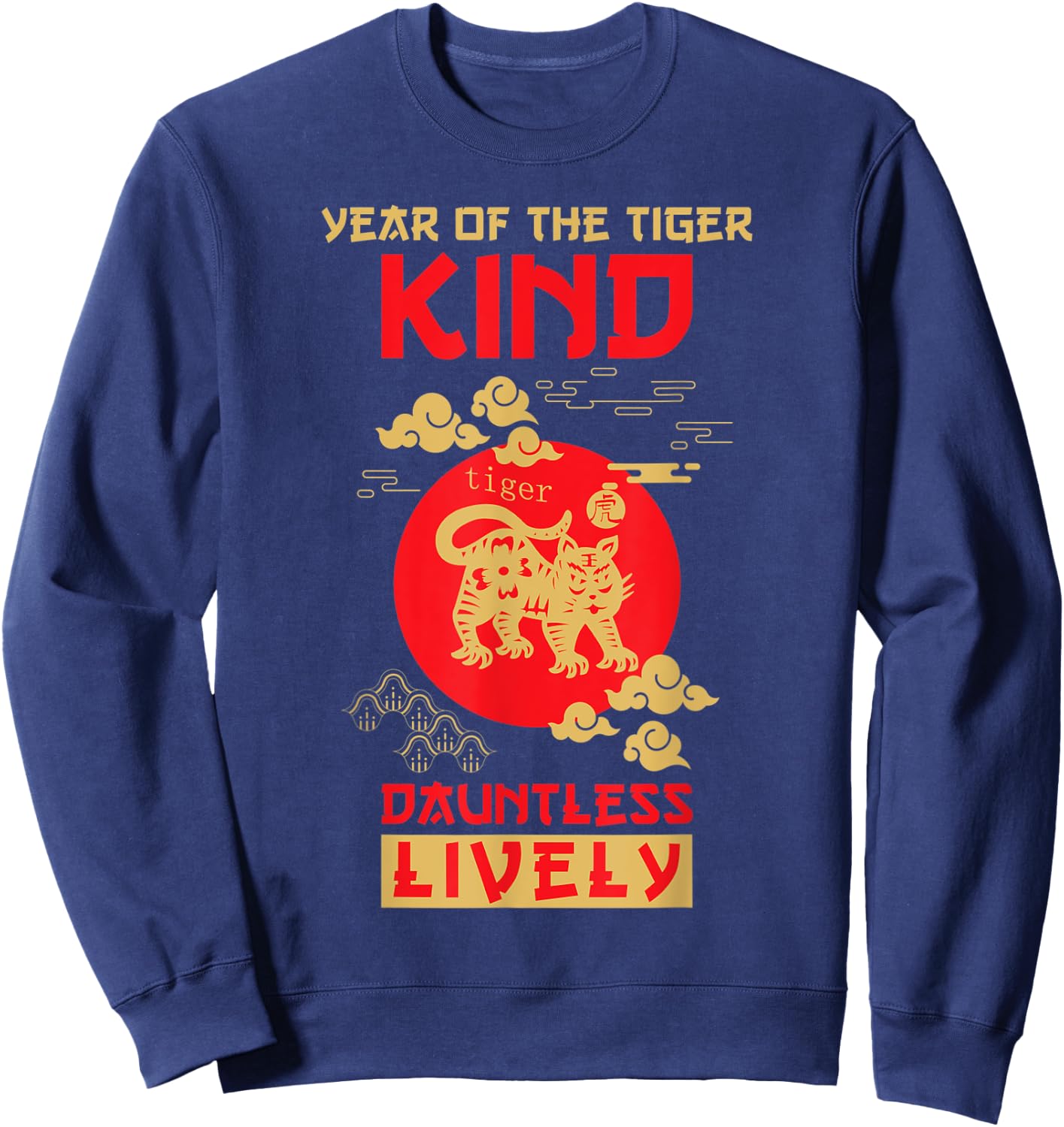 Tiger Chinese Zodiac Design | Year of the Tiger Sweatshirt - Sweatshirt | Navy