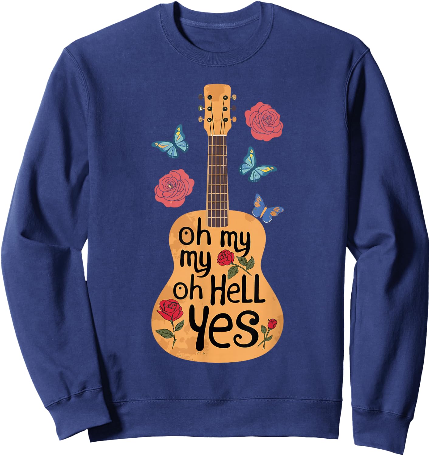 !RALUPOP OH MY MY OH HELL YES | Music , Small, Blue Sweatshirt - Sweatshirt | Navy