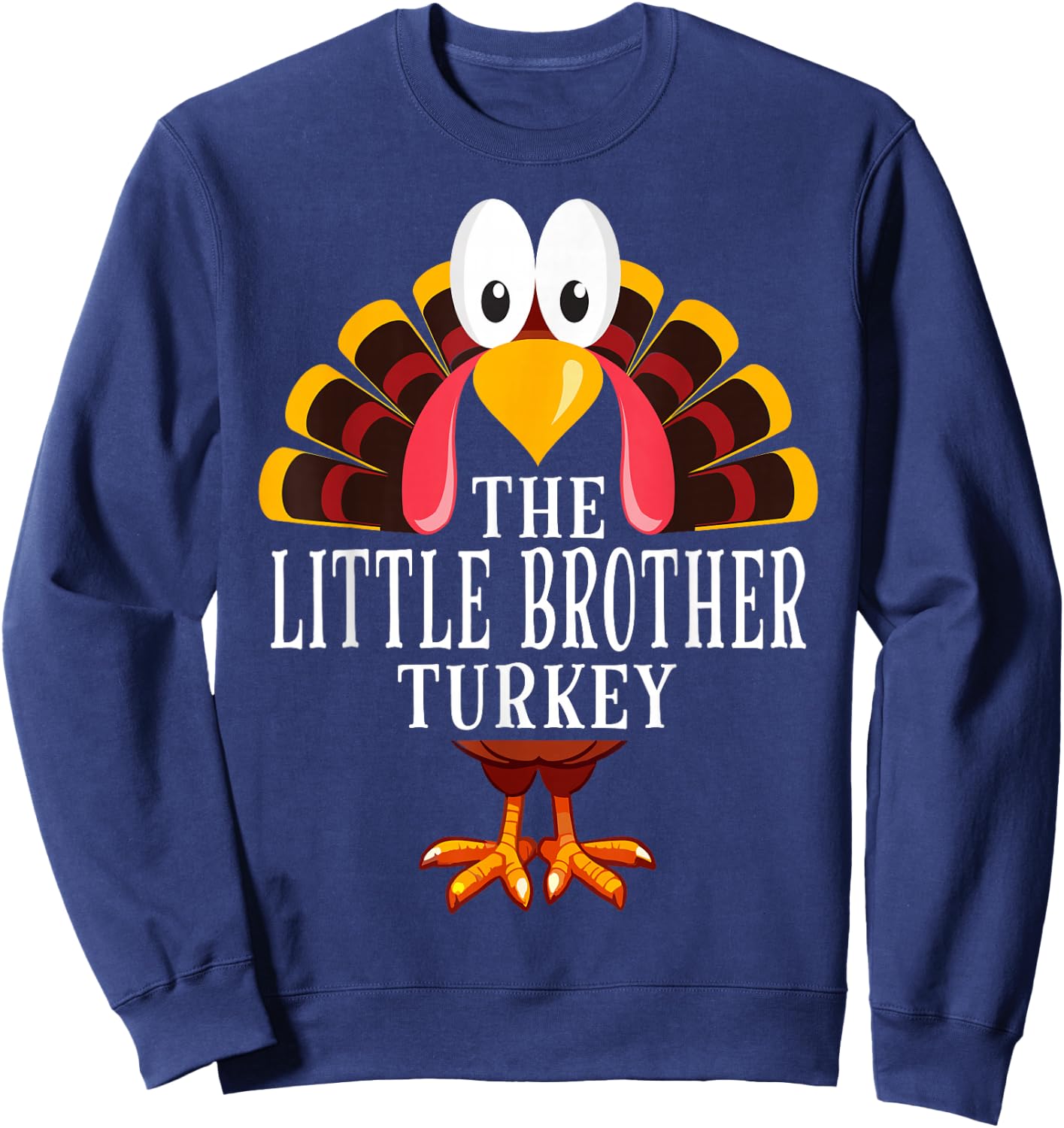 Thanksgiving The Little Brother Turkey Matching Sweatshirt - Sweatshirt | Navy