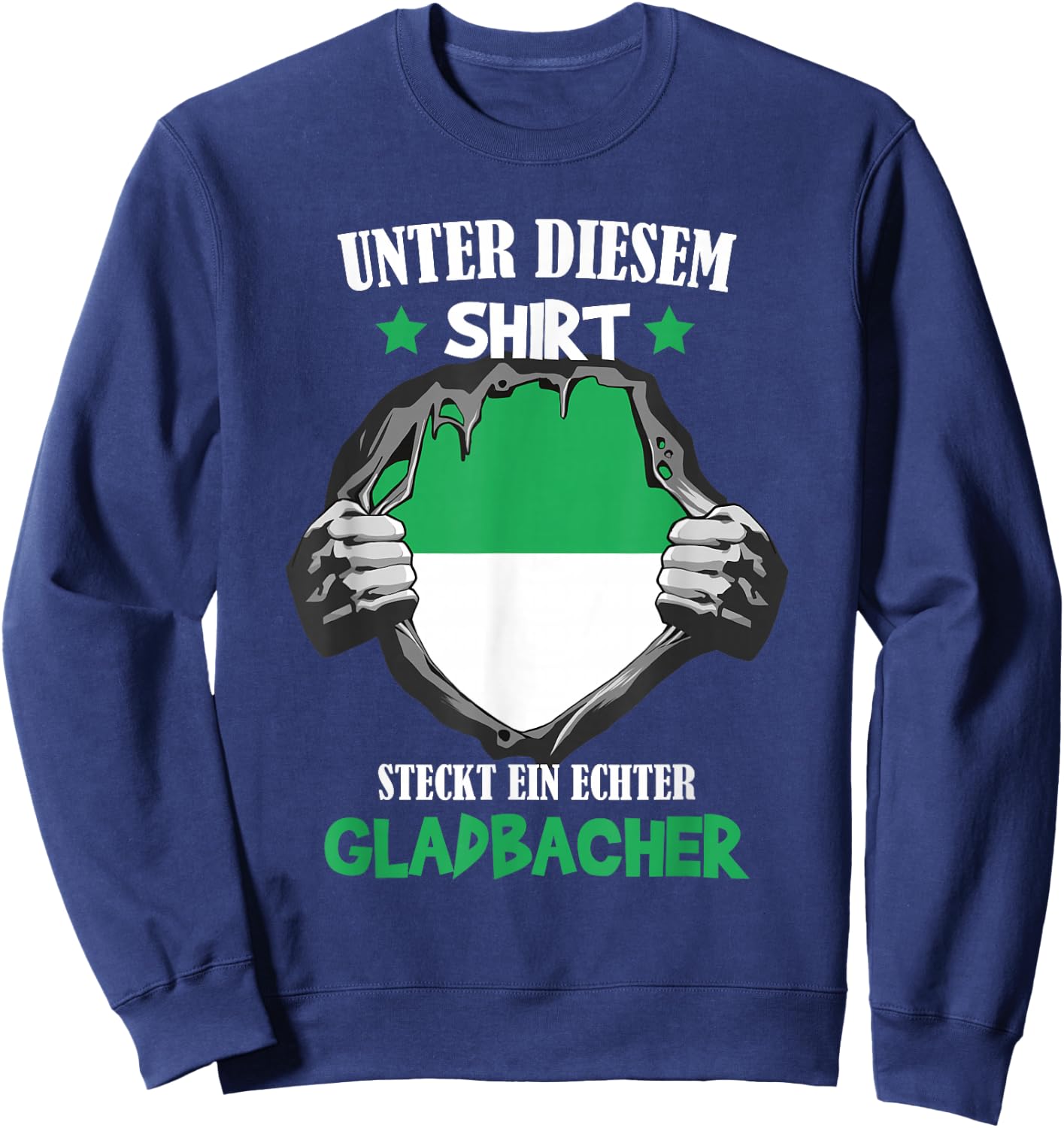 Mönchengladbach Gladbacher Gladbach , black, s Sweatshirt - Sweatshirt | Navy