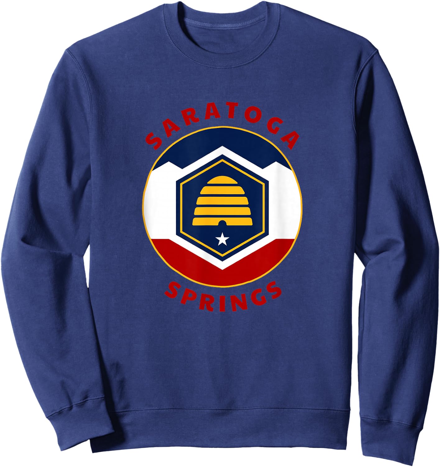 Saratoga Springs Utah New UT Flag Beehive Vacation Souvenir Sweatshirt - Sweatshirt | Navy