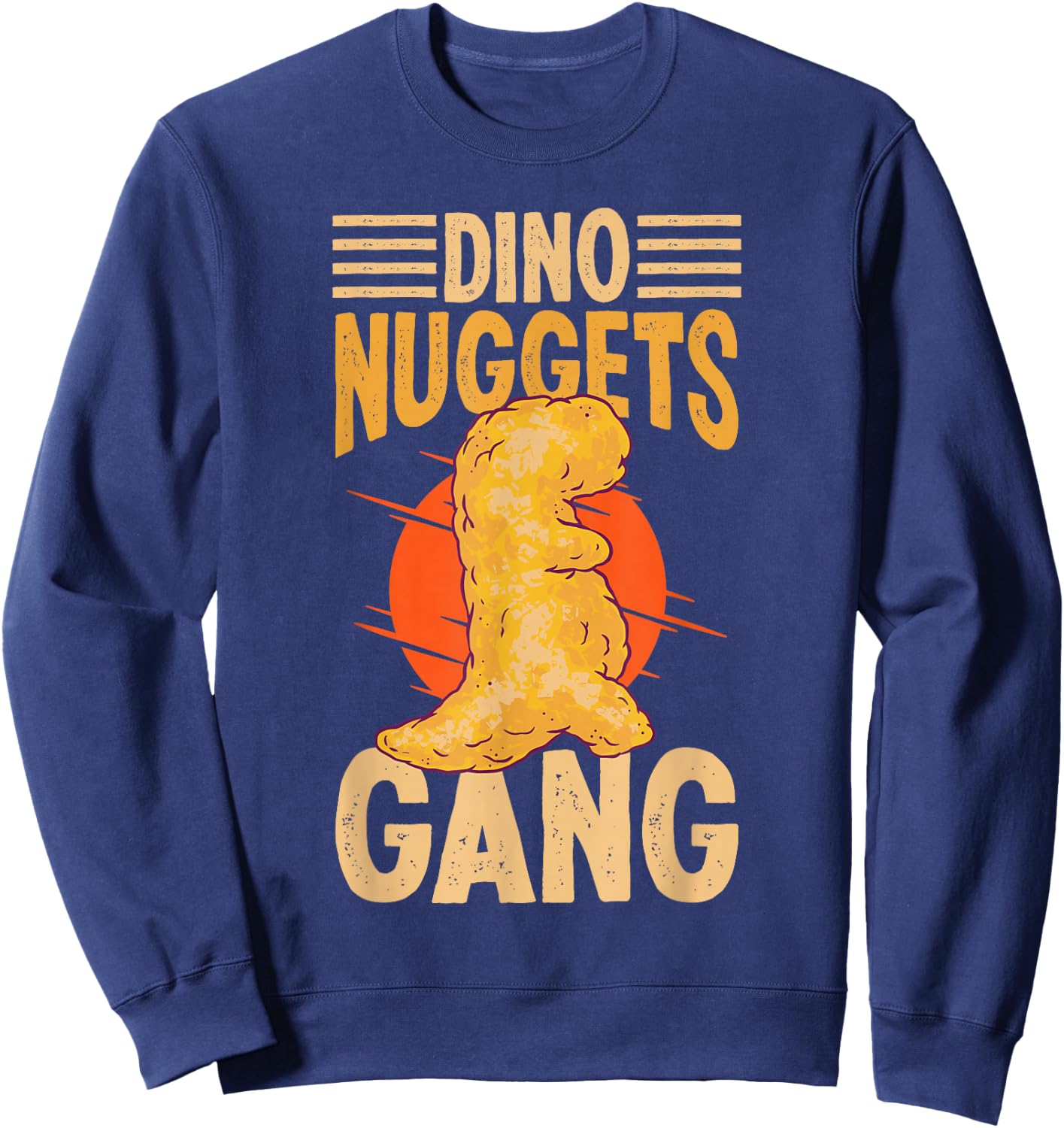 Dino Nugget Cushion Dino Gang Dino Chicken Nugget Lovers , black Sweatshirt - Sweatshirt | Navy