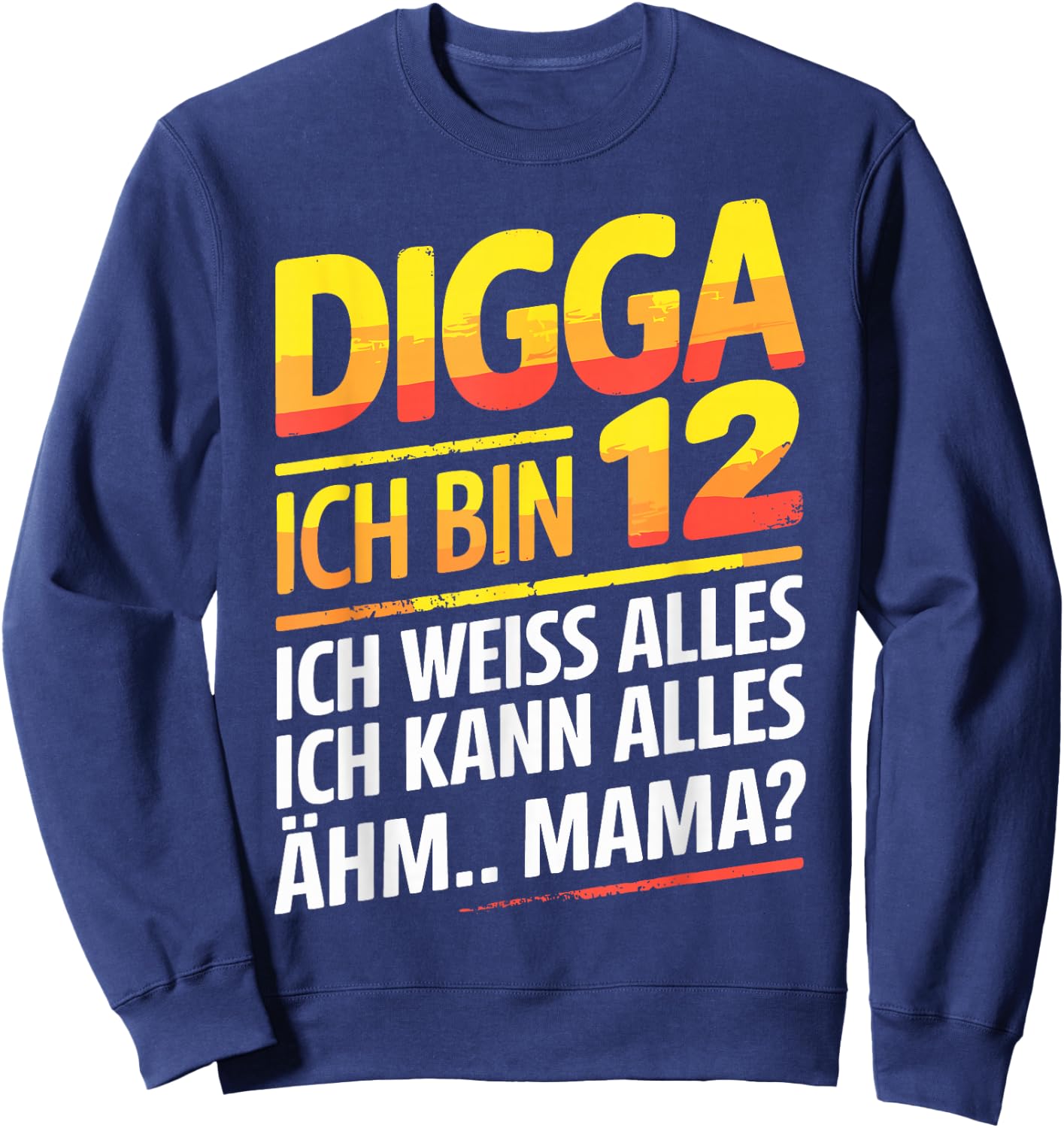 12th Birthday Boy Girl 12 Years 2013 Funny Gift , black Sweatshirt - Sweatshirt | Navy