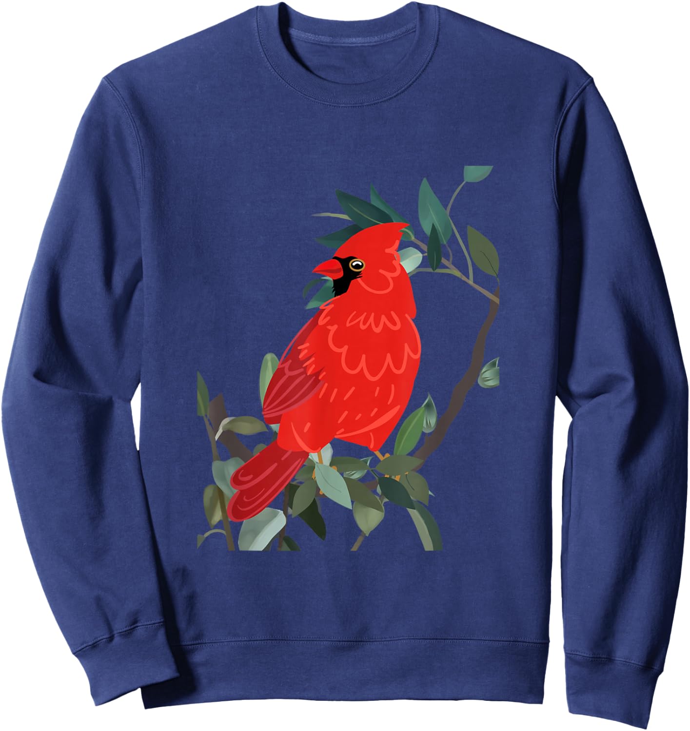 Northern cardinal, Red bird on tree branch Sweatshirt - Sweatshirt | Navy