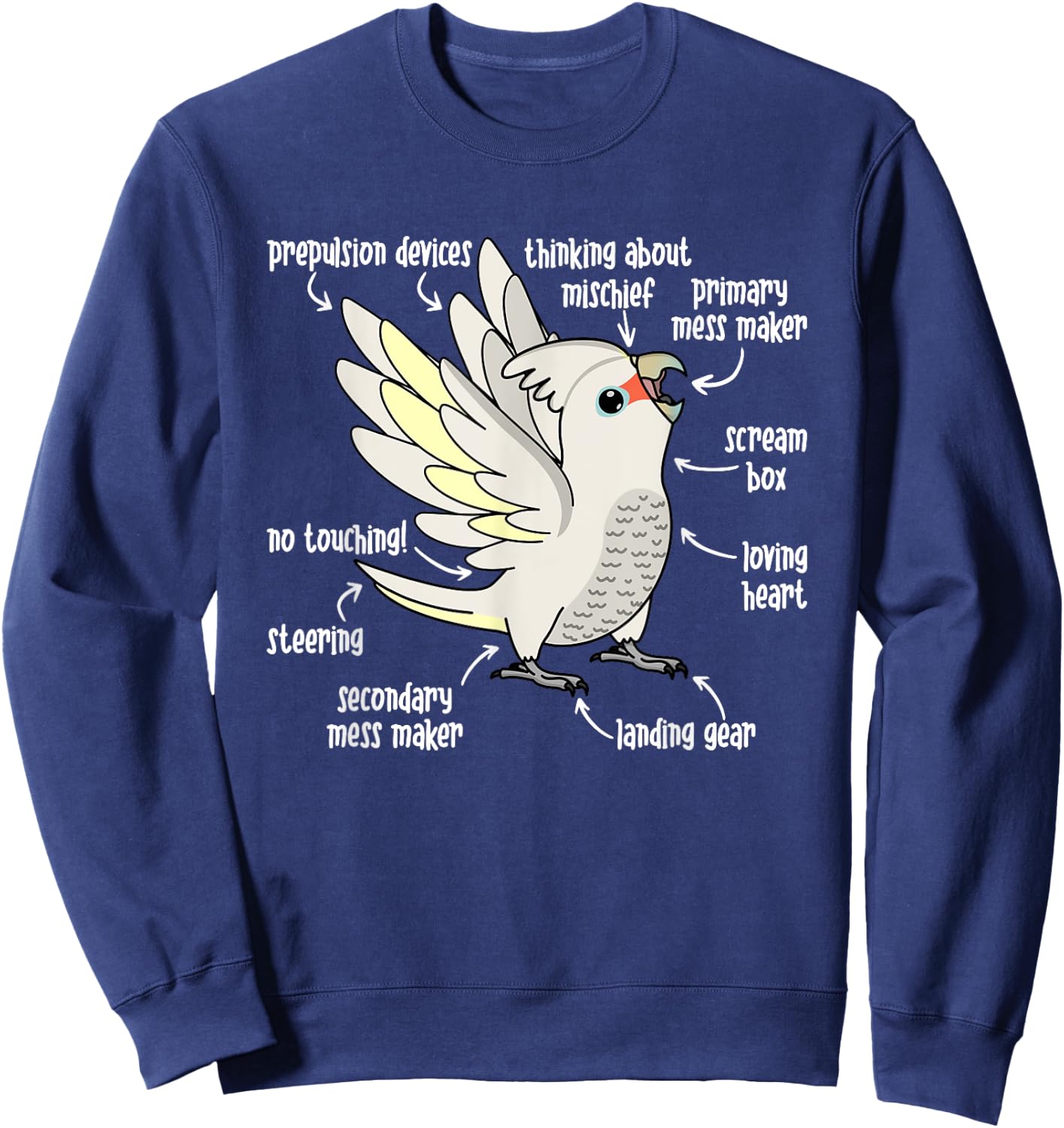 Parrot Anatomy I Goffins Cockatoo Sweatshirt - Sweatshirt | Navy