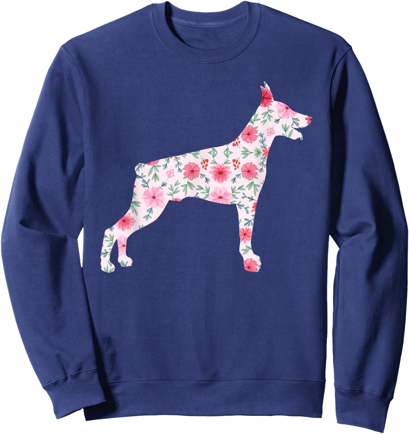 Cool Doberman Design Women Kids Doberman Pinscher Sweatshirt - Sweatshirt | Navy