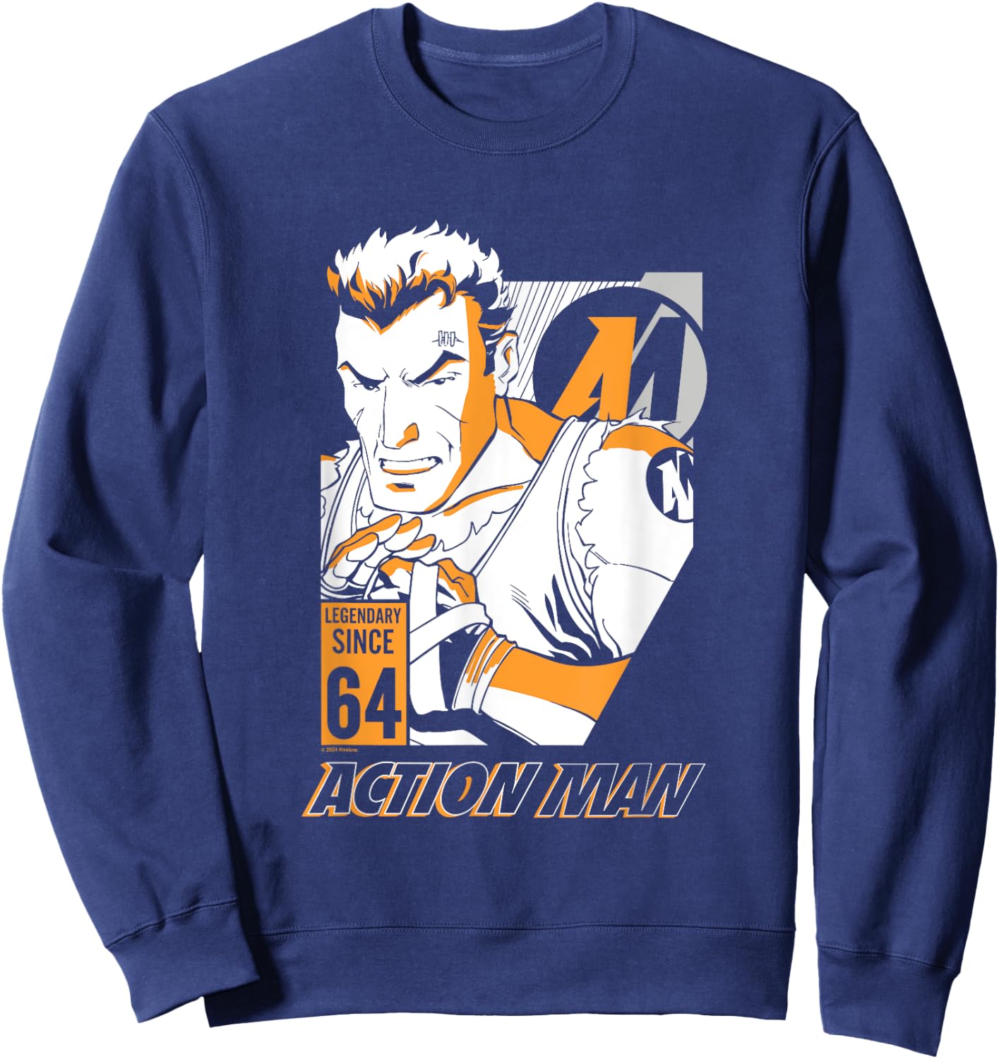 Cartoon Combat Pose Action Man Sweatshirt - Sweatshirt | Navy