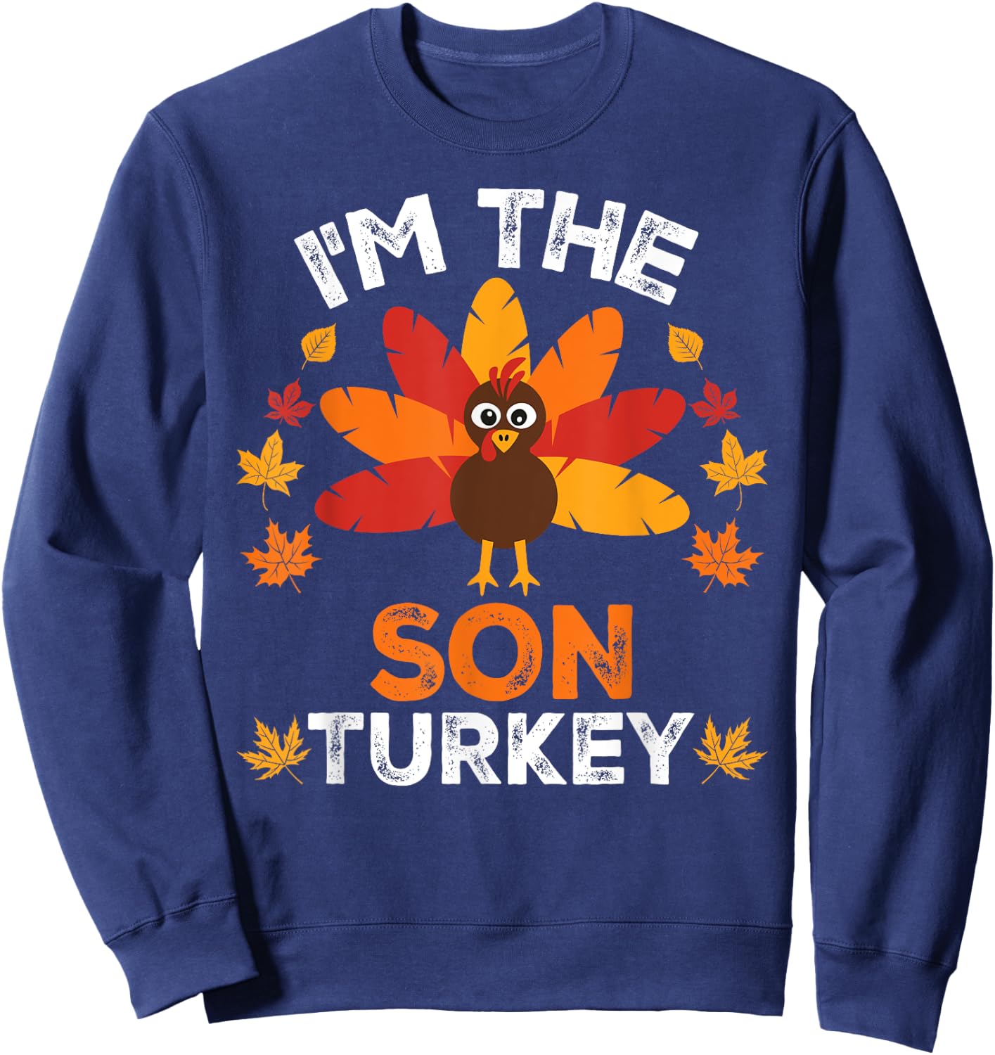 Matching Thanksgiving Thankful Gifts by T&T - Adults & Kids - Black - Small - Short Sleeve - Classic Fit - Fun, Festive, Modern - Thanksgiving Family Matching Sweatshirt - Sweatshirt | Navy