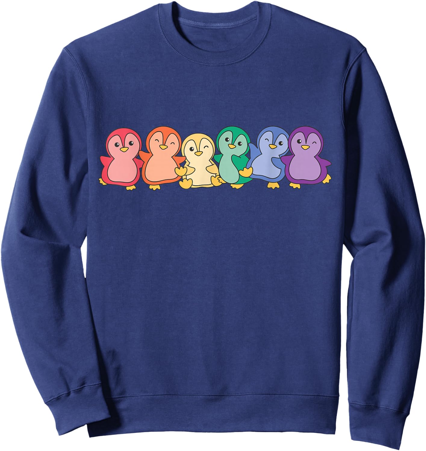 Rainbow Flag Pride Month Lgbtq Rainbow Penguin Sweatshirt - Sweatshirt | Navy