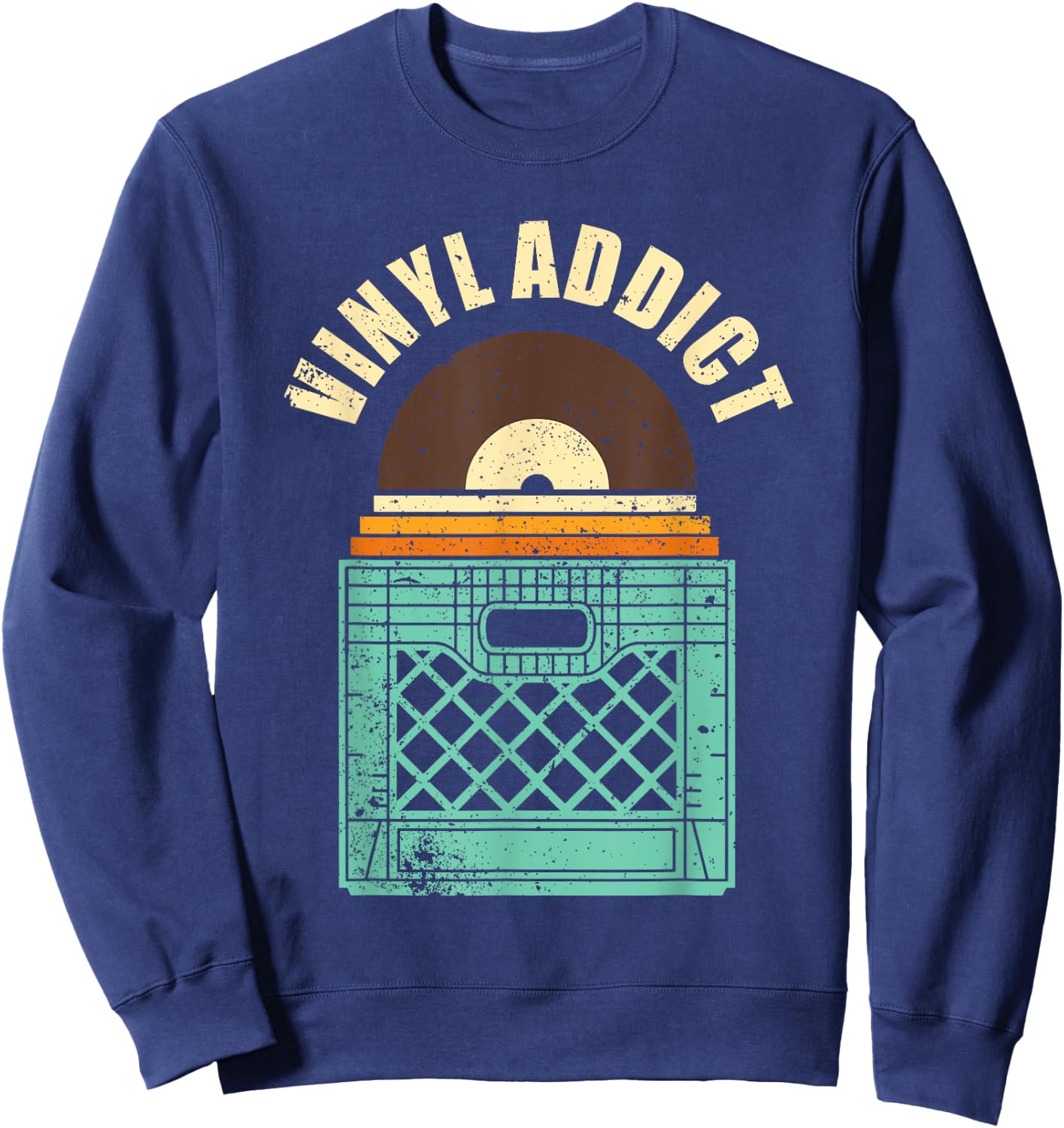 Cute Record Art Women Spindle Music Vinyl Lovers Sweatshirt - Sweatshirt | Navy