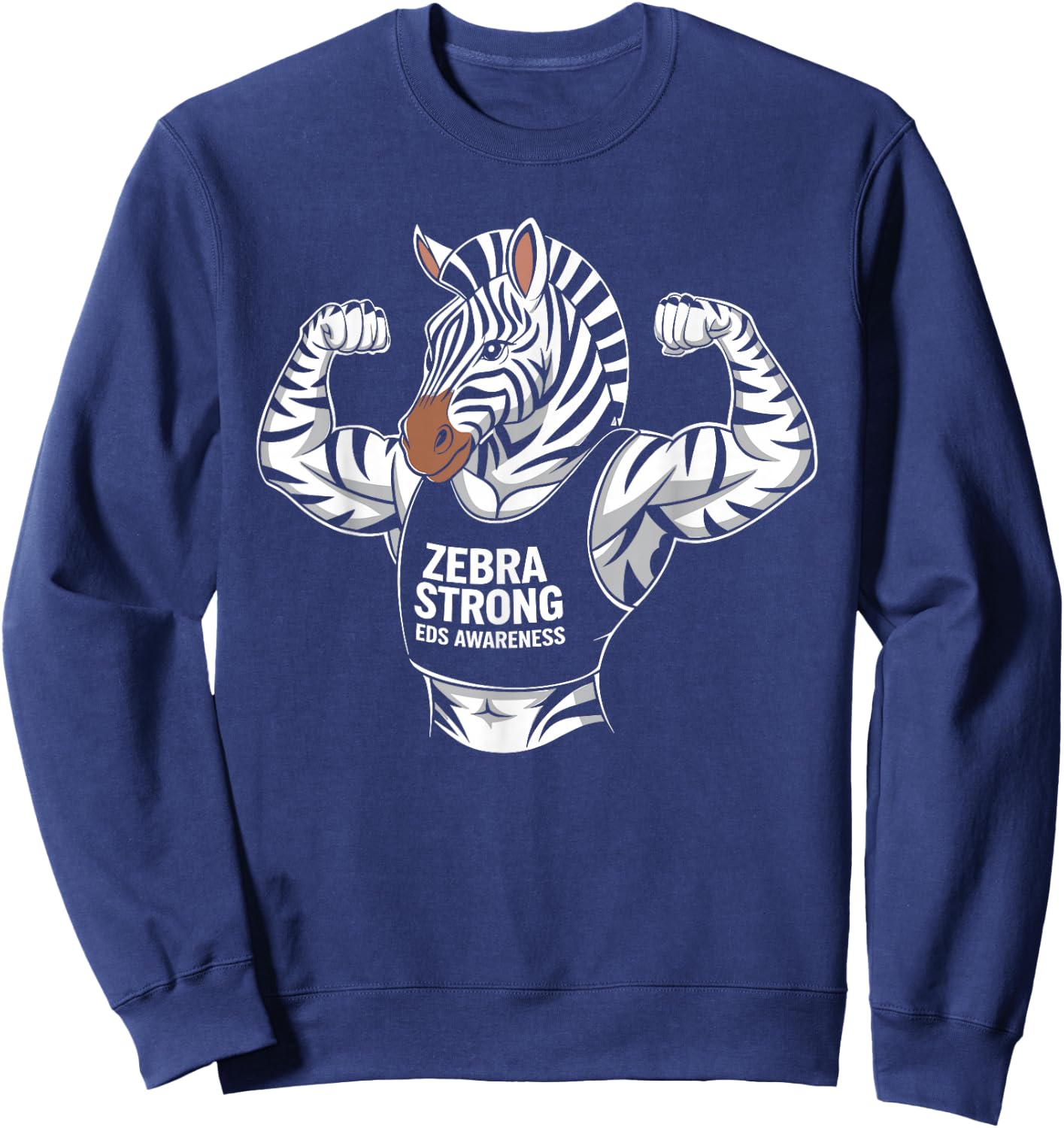 Zebra Strong EDS Awareness Ehlers Danlos Syndrome Sweatshirt - Sweatshirt | Navy
