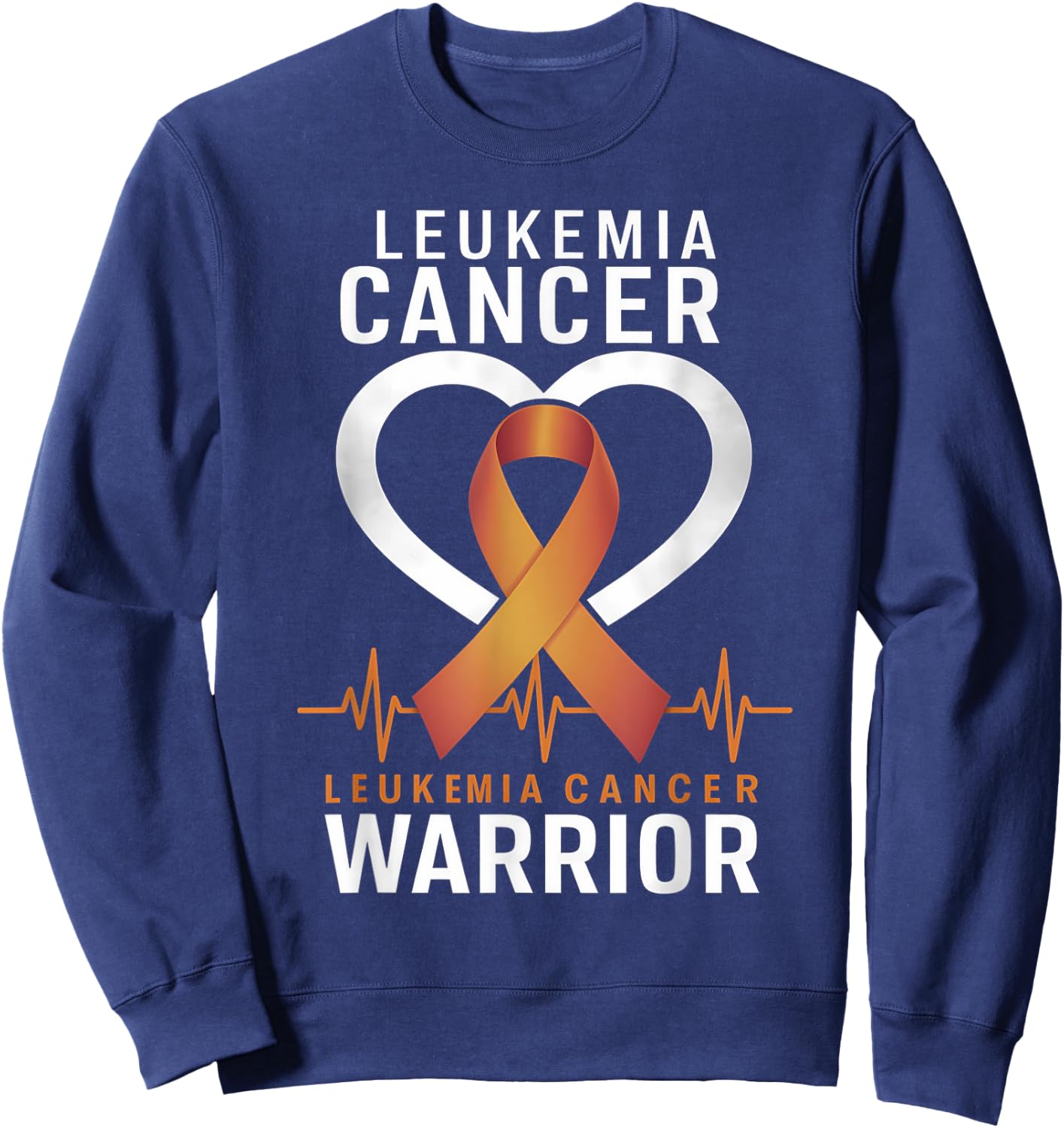 Leukemia Cancer Awareness Leukemia Warrior Orange Ribbon Sweatshirt - Sweatshirt | Navy